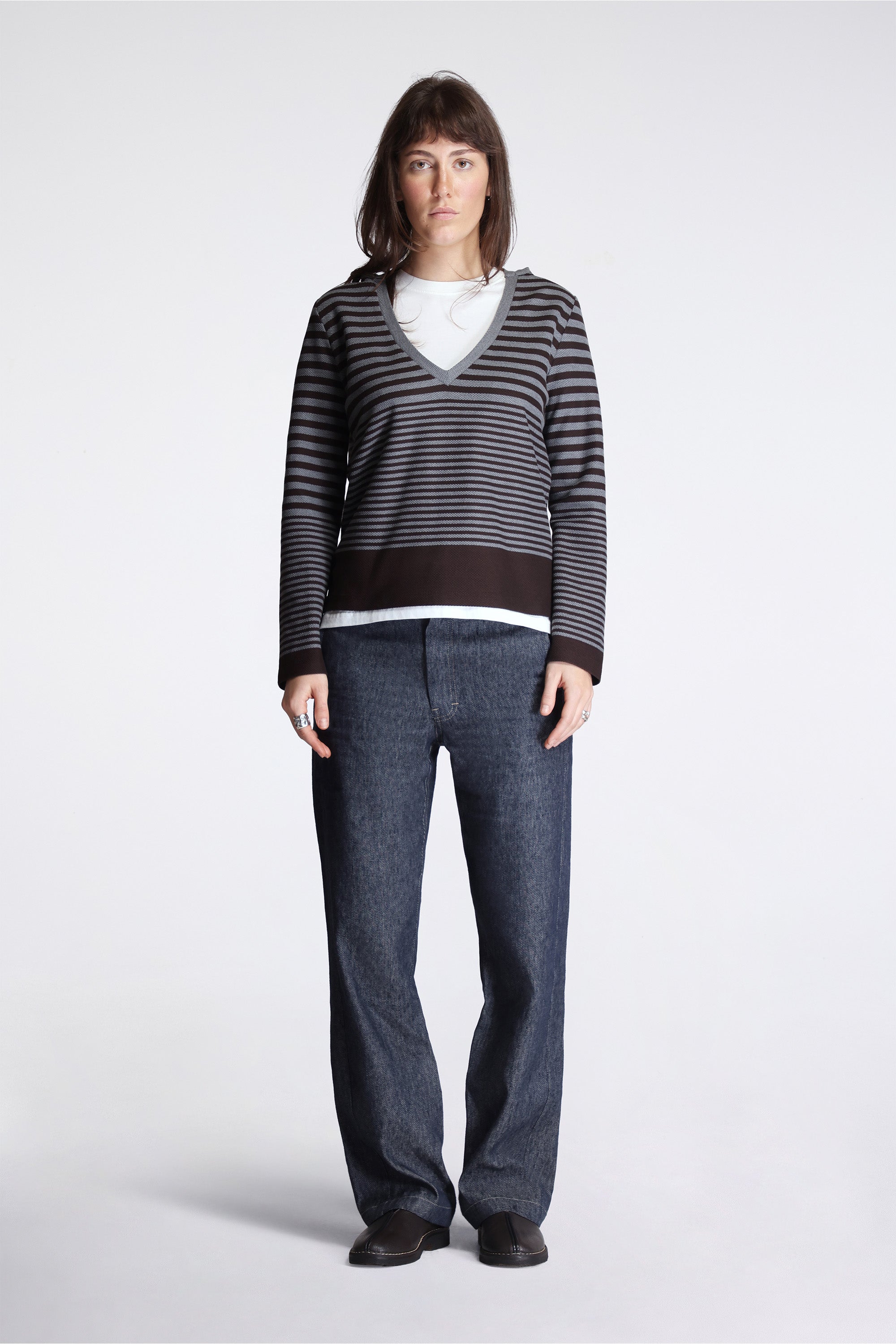 Back Cinch Fitted Pant Linen Cotton Denim