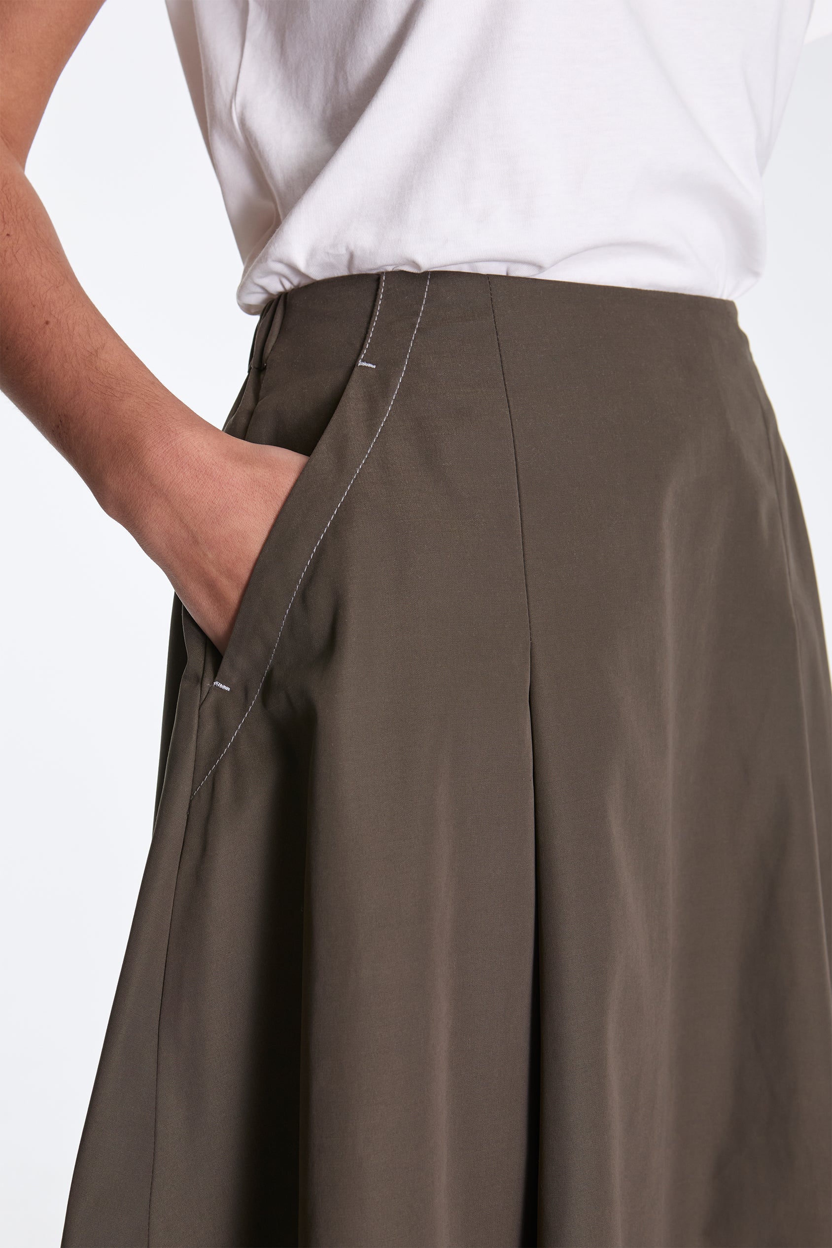 High Count Cloth Skirt L.Khaki