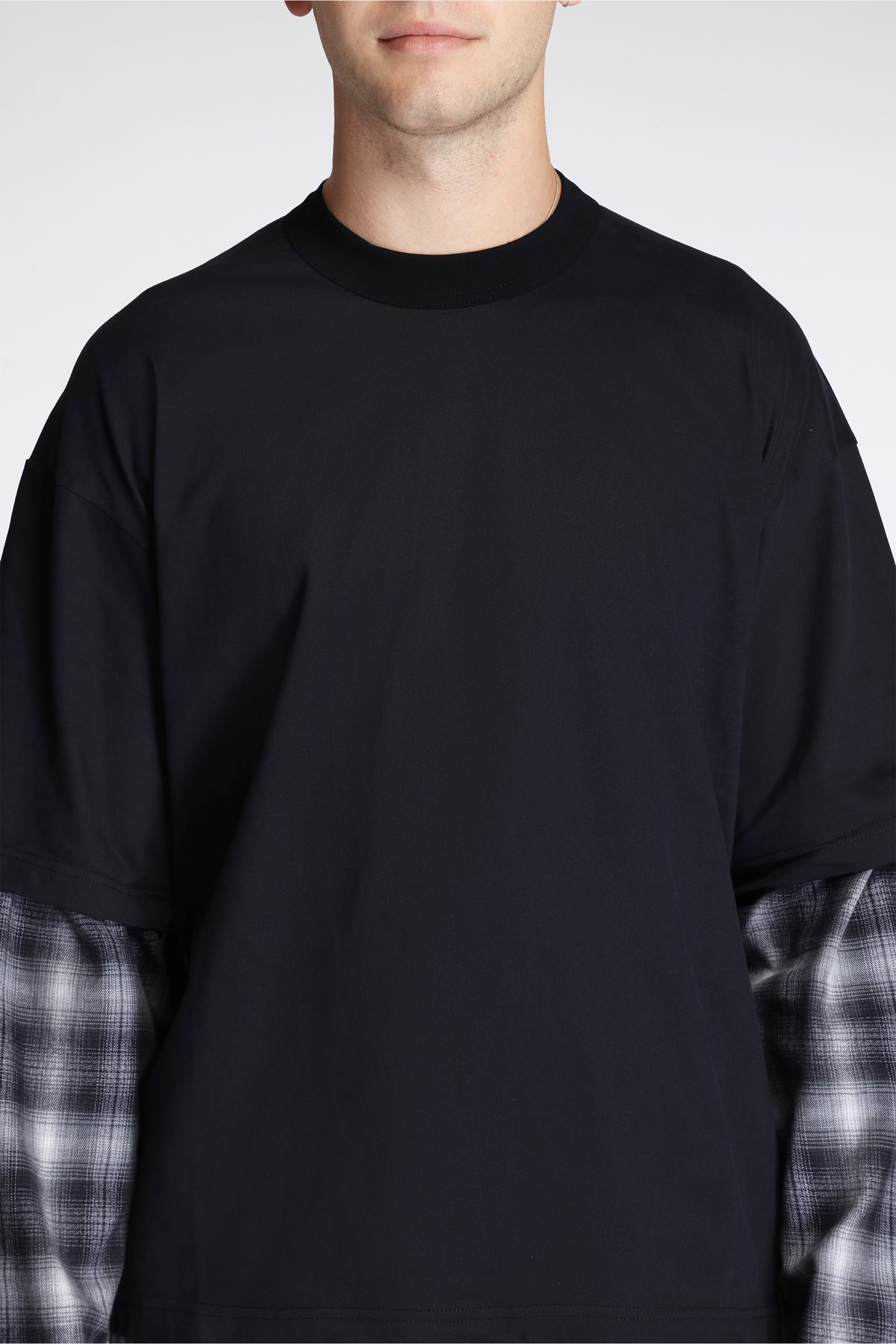 Layered T-Shirt Black/Check