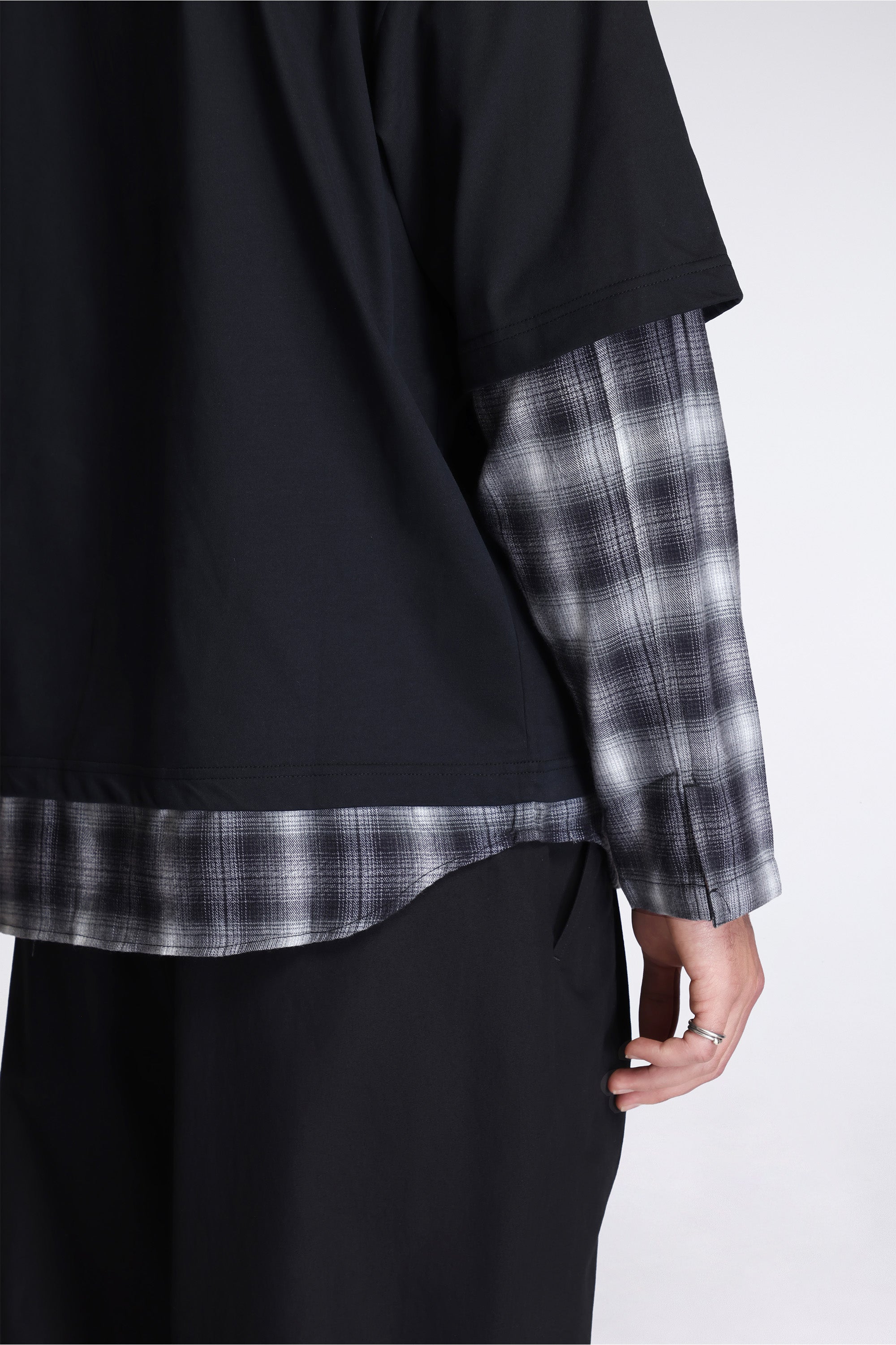 Layered T-Shirt Black/Check