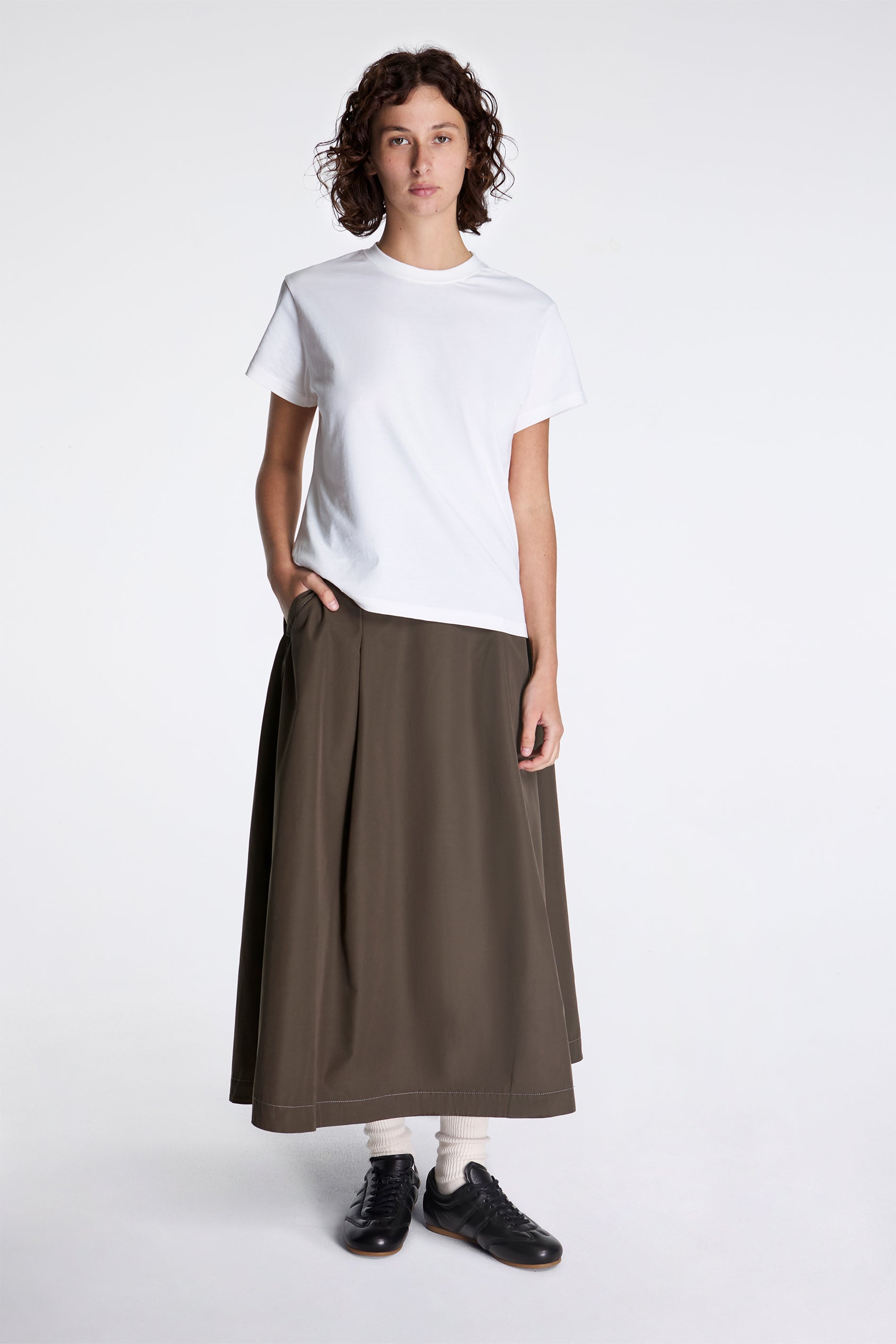 High Count Cloth Skirt L.Khaki