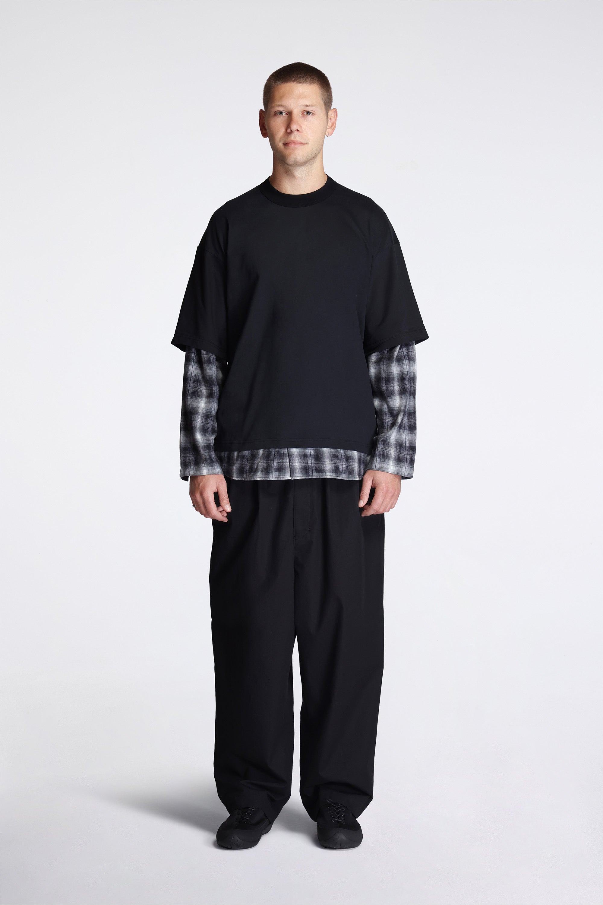 Layered T-Shirt Black/Check