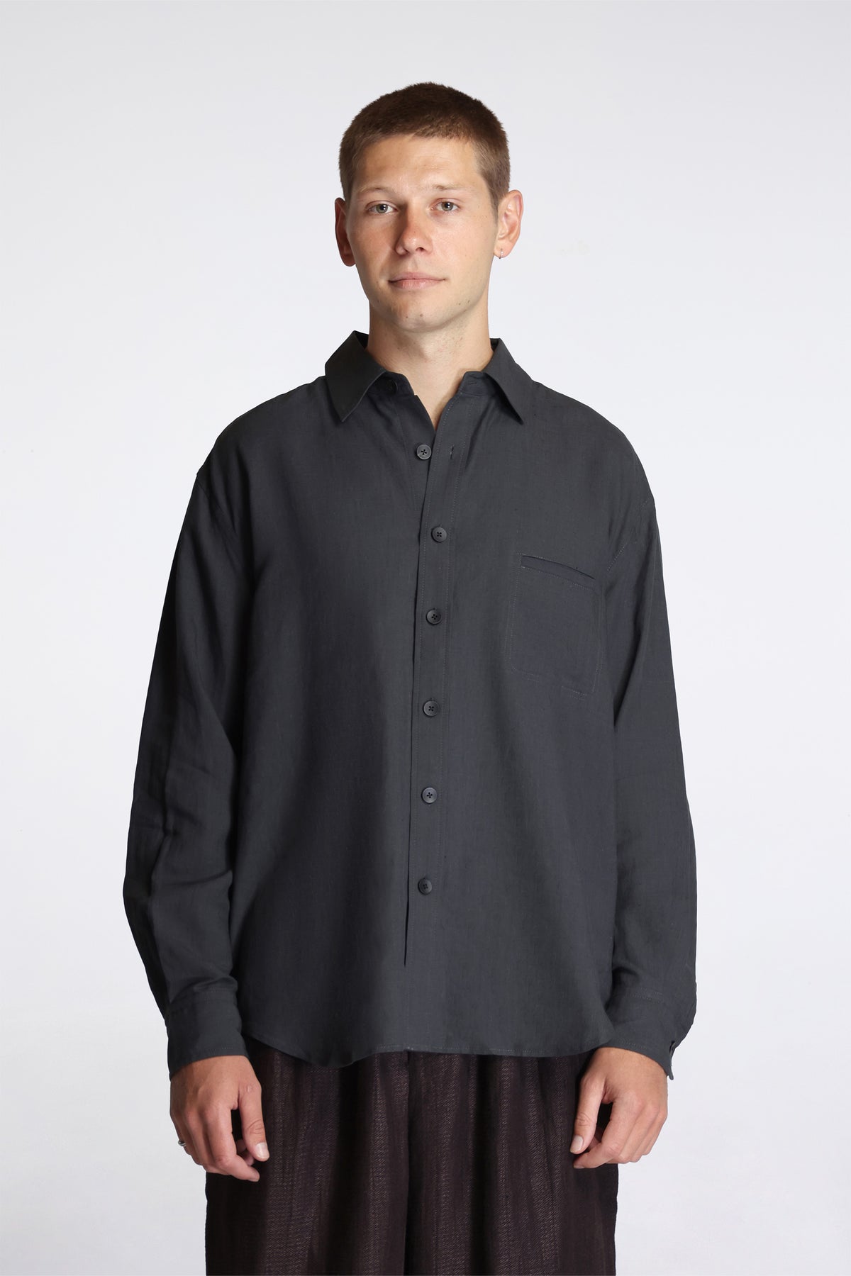 Easy Shirt Petrol Fine Linen Silk