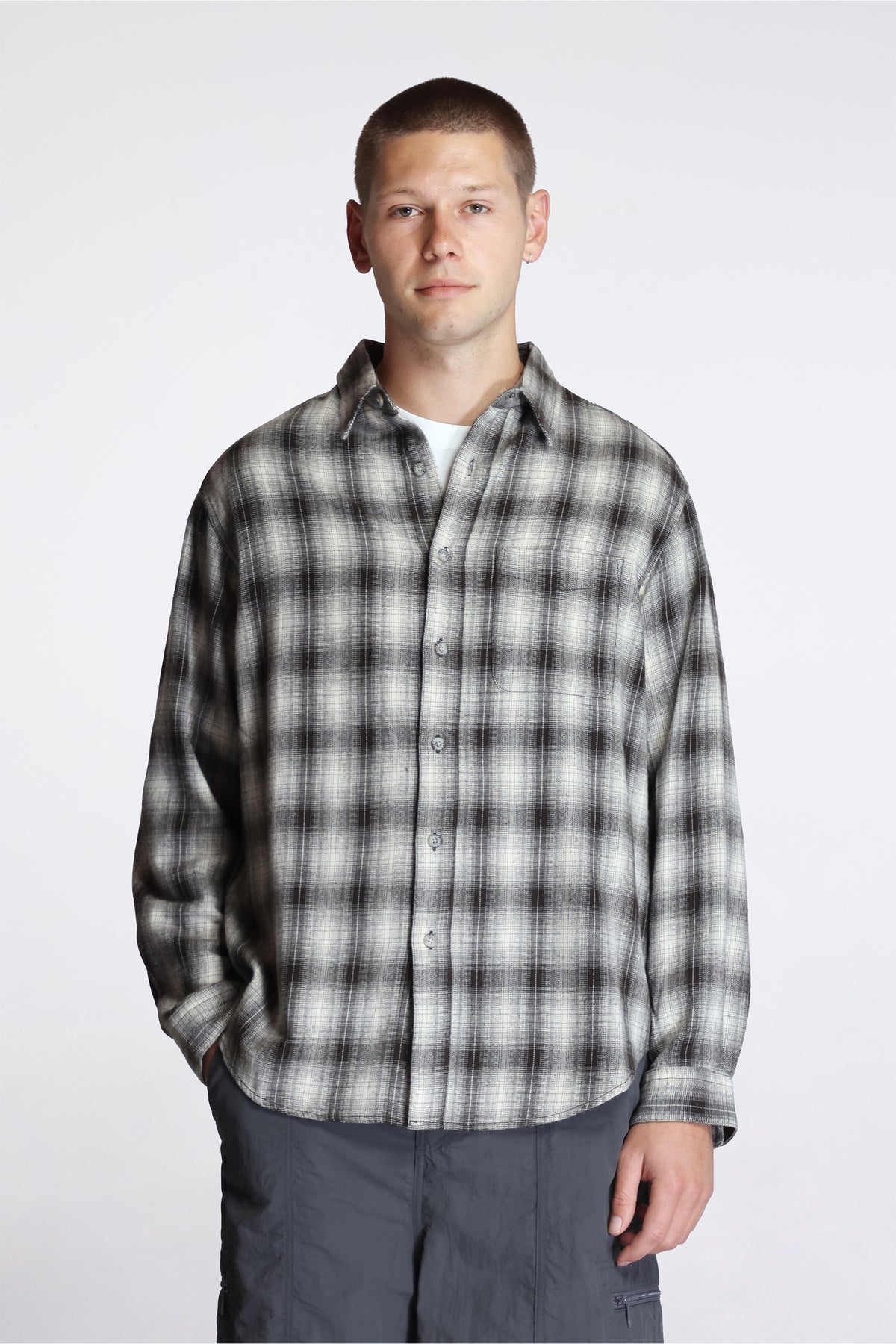 Piled Flannel Shirt Slate