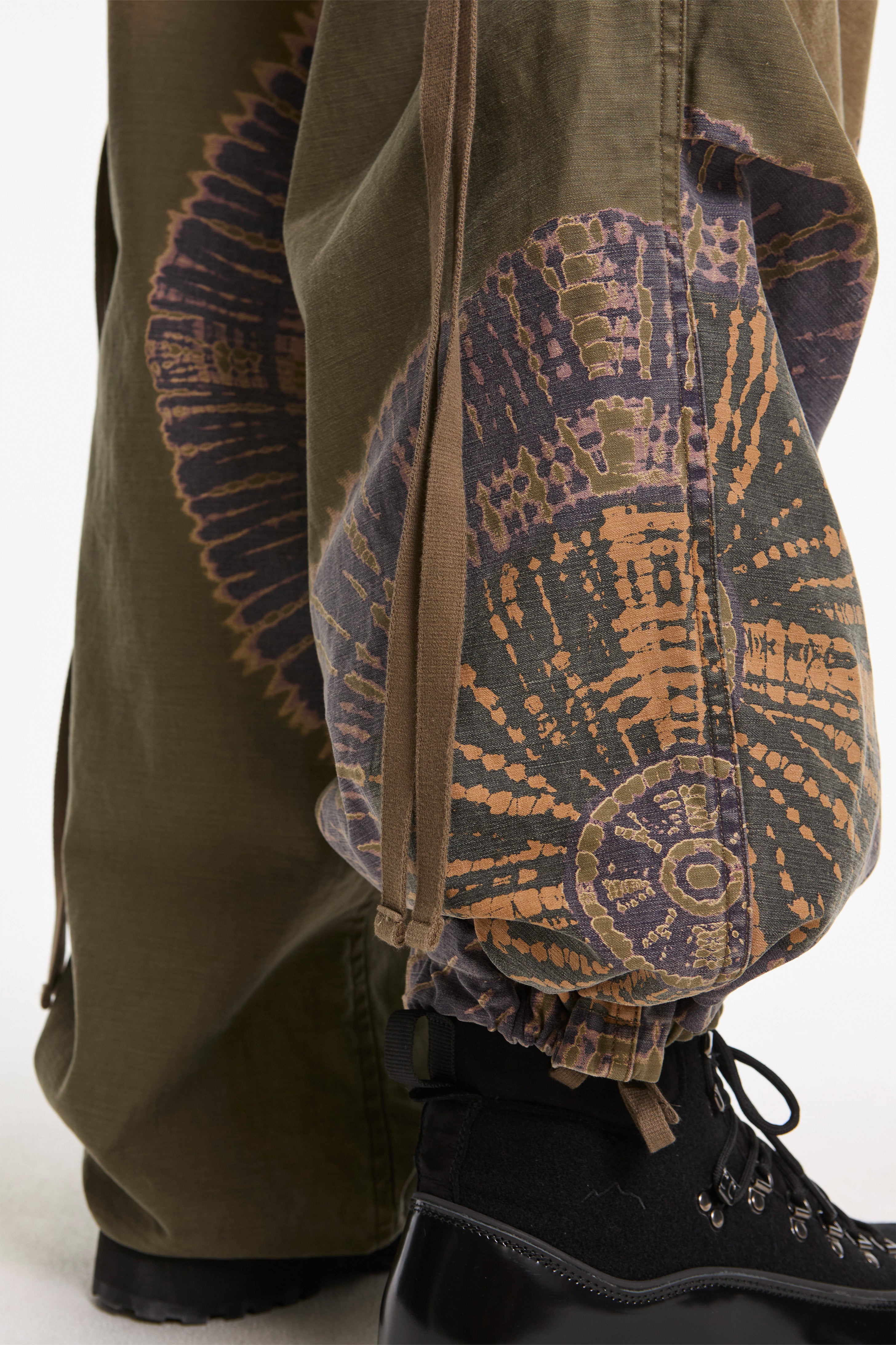 Tie-Dye Military Pants Khaki