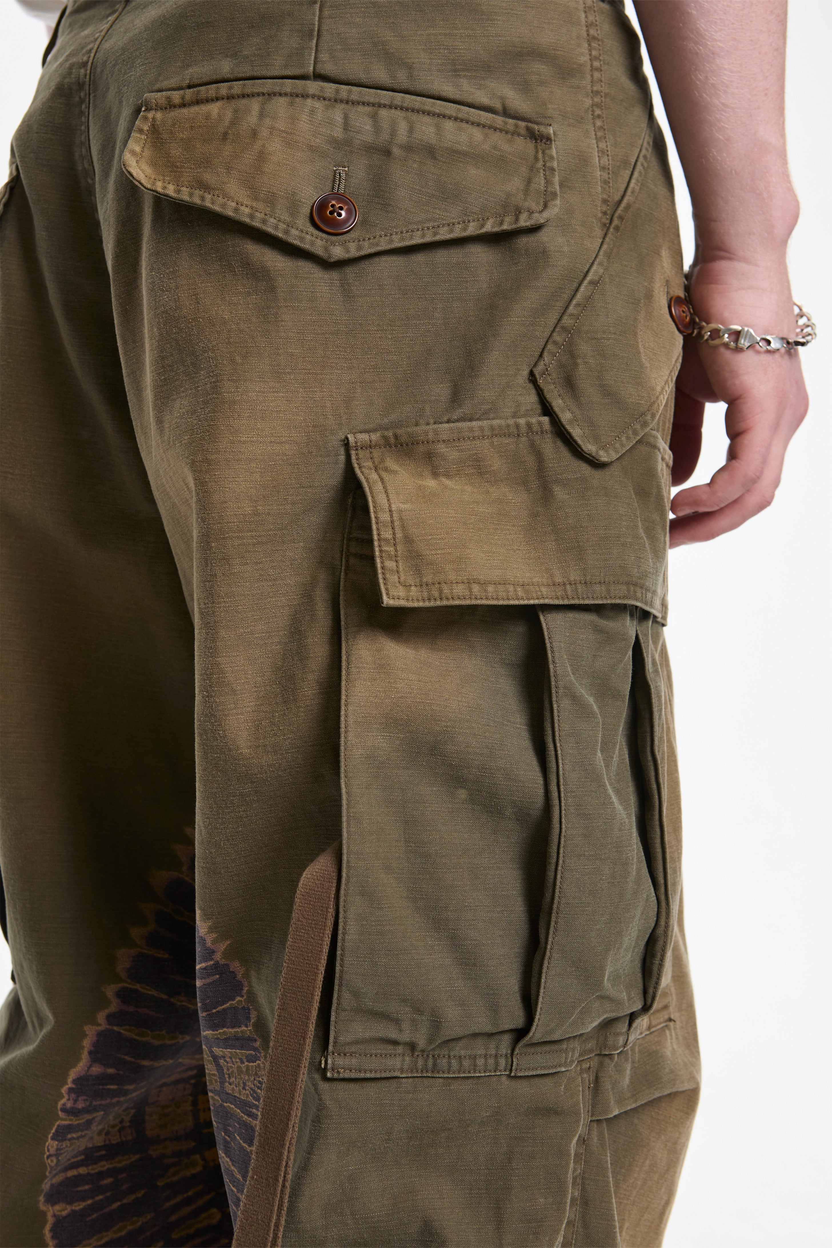 Tie-Dye Military Pants Khaki