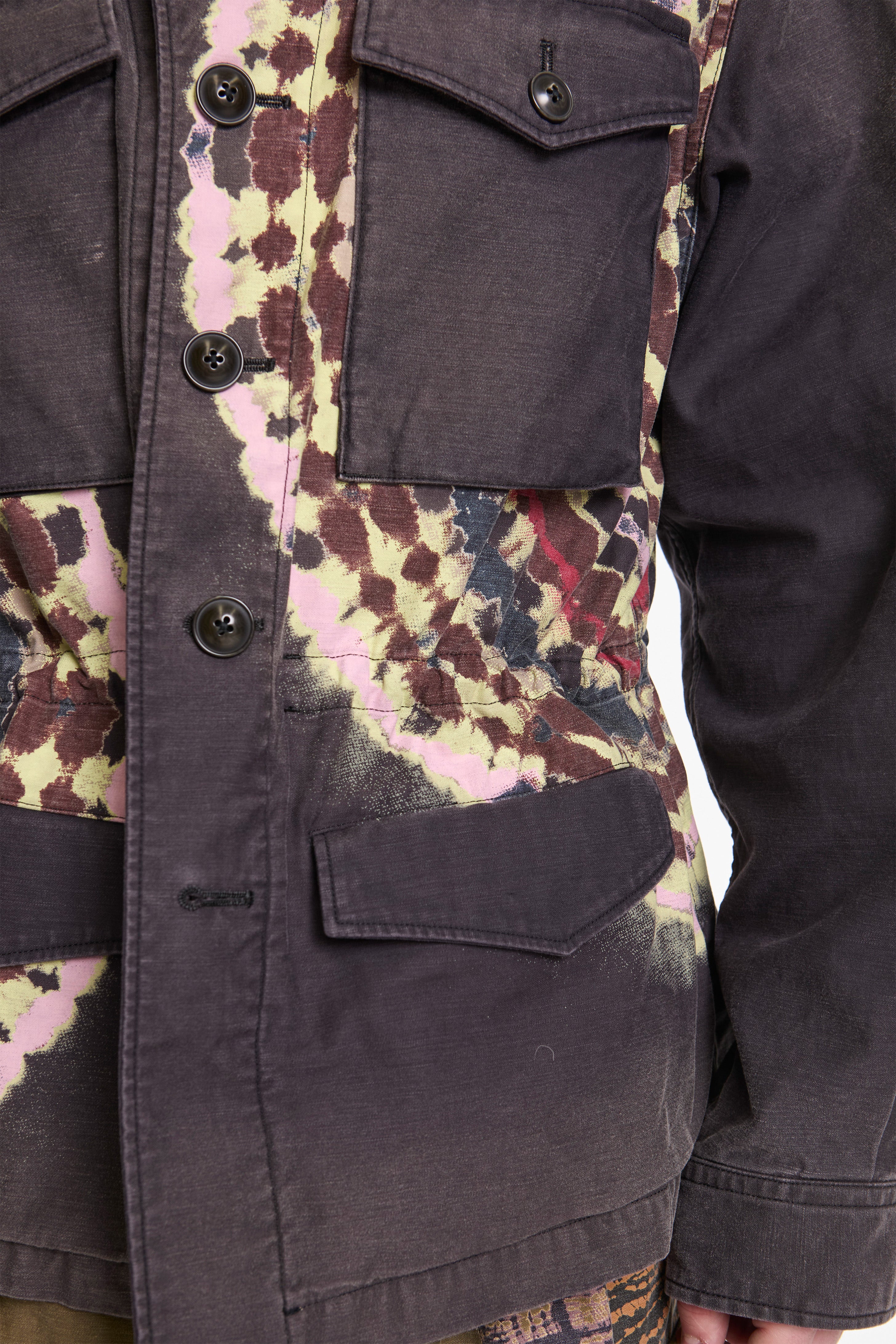Tie-Dye Military Jacket Black