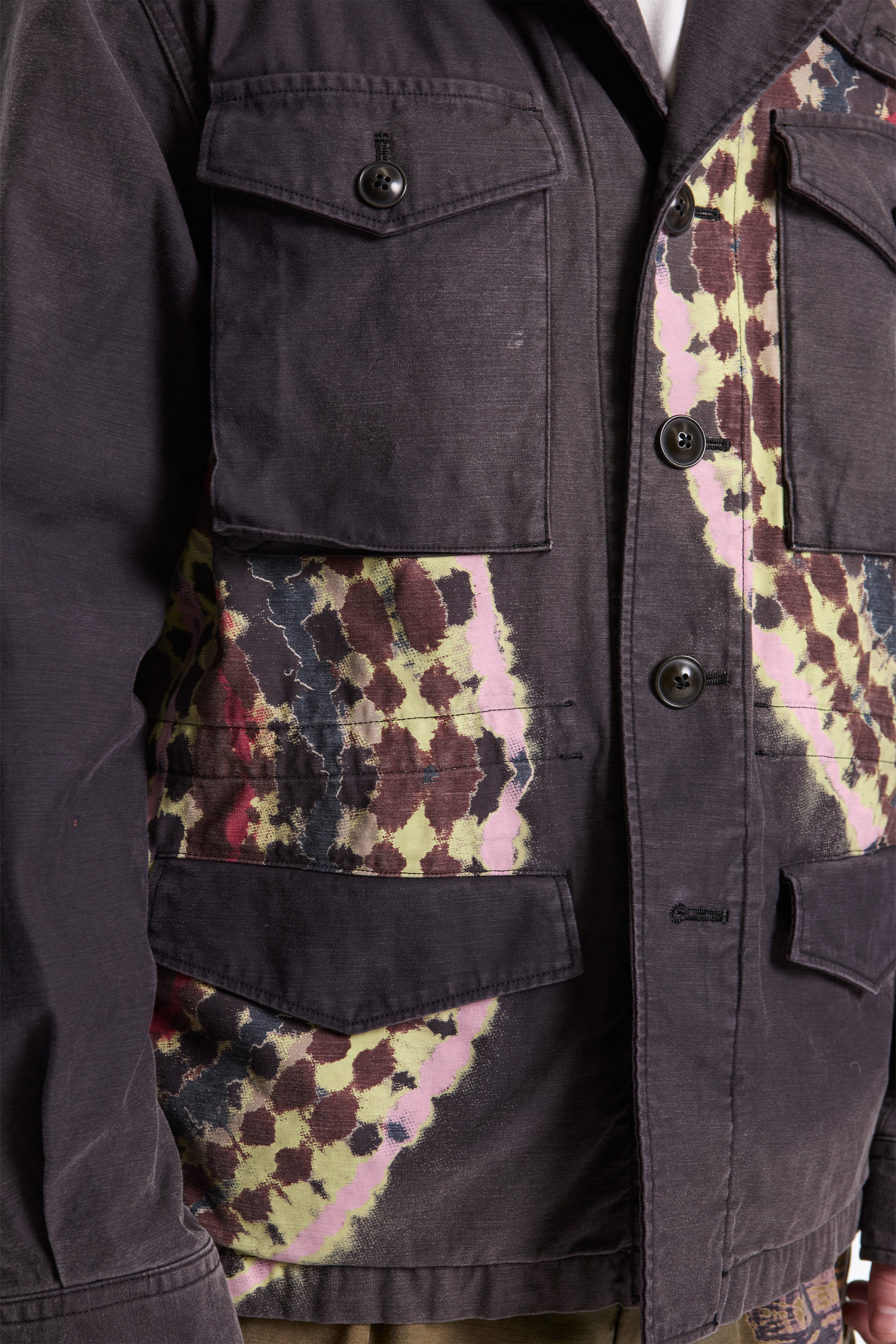 Tie-Dye Military Jacket Black