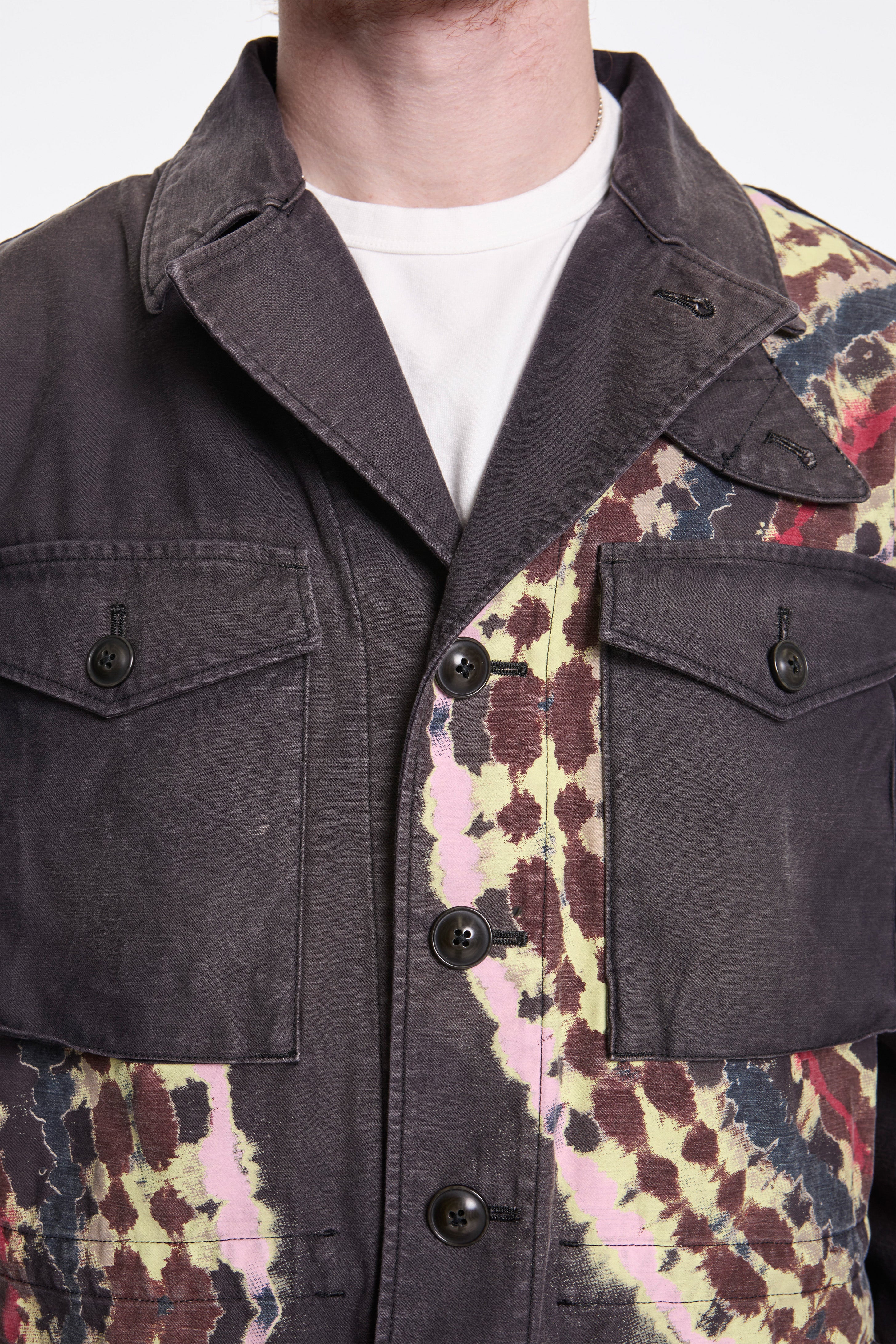 Tie-Dye Military Jacket Black