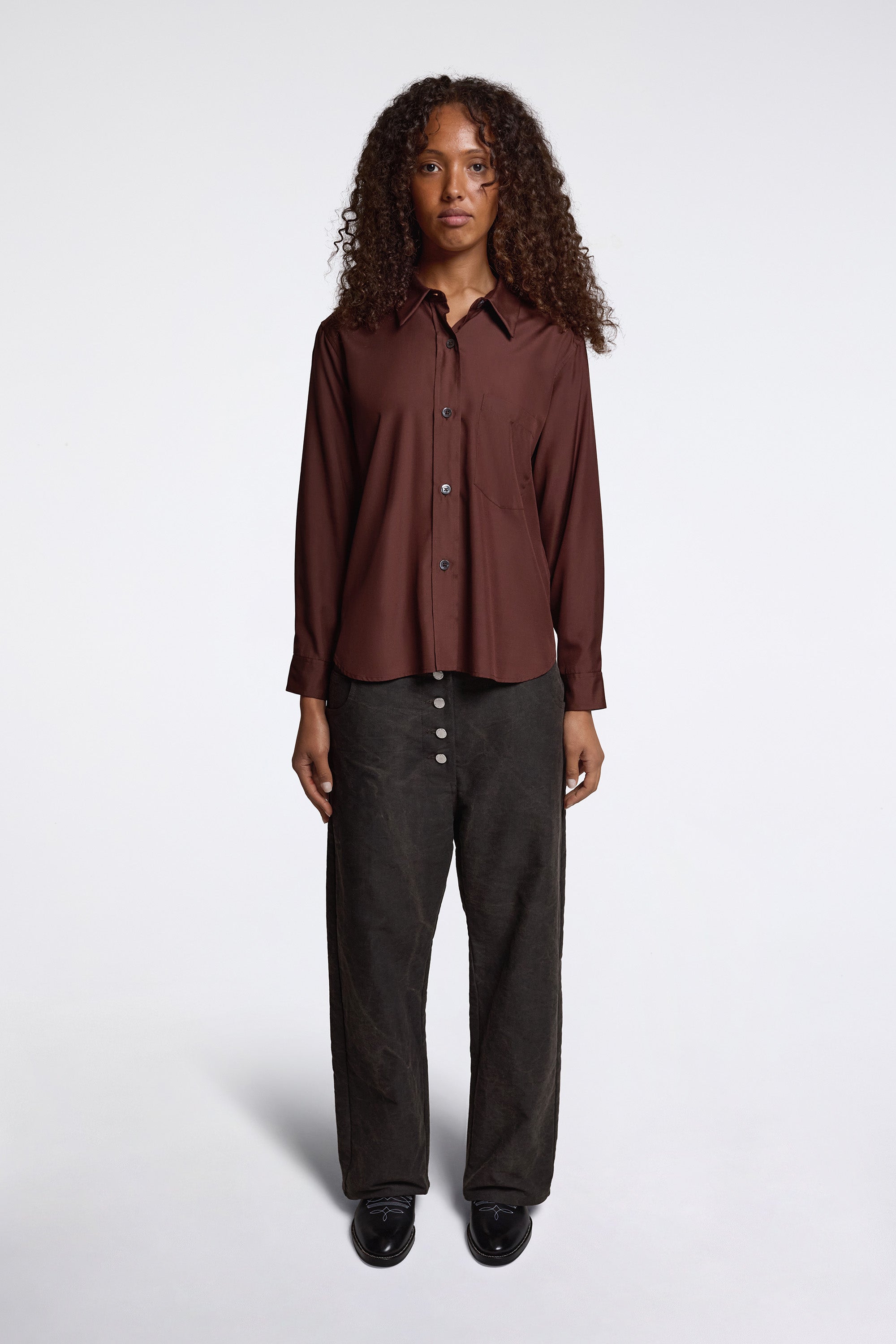Simple Shirt Rich Brown