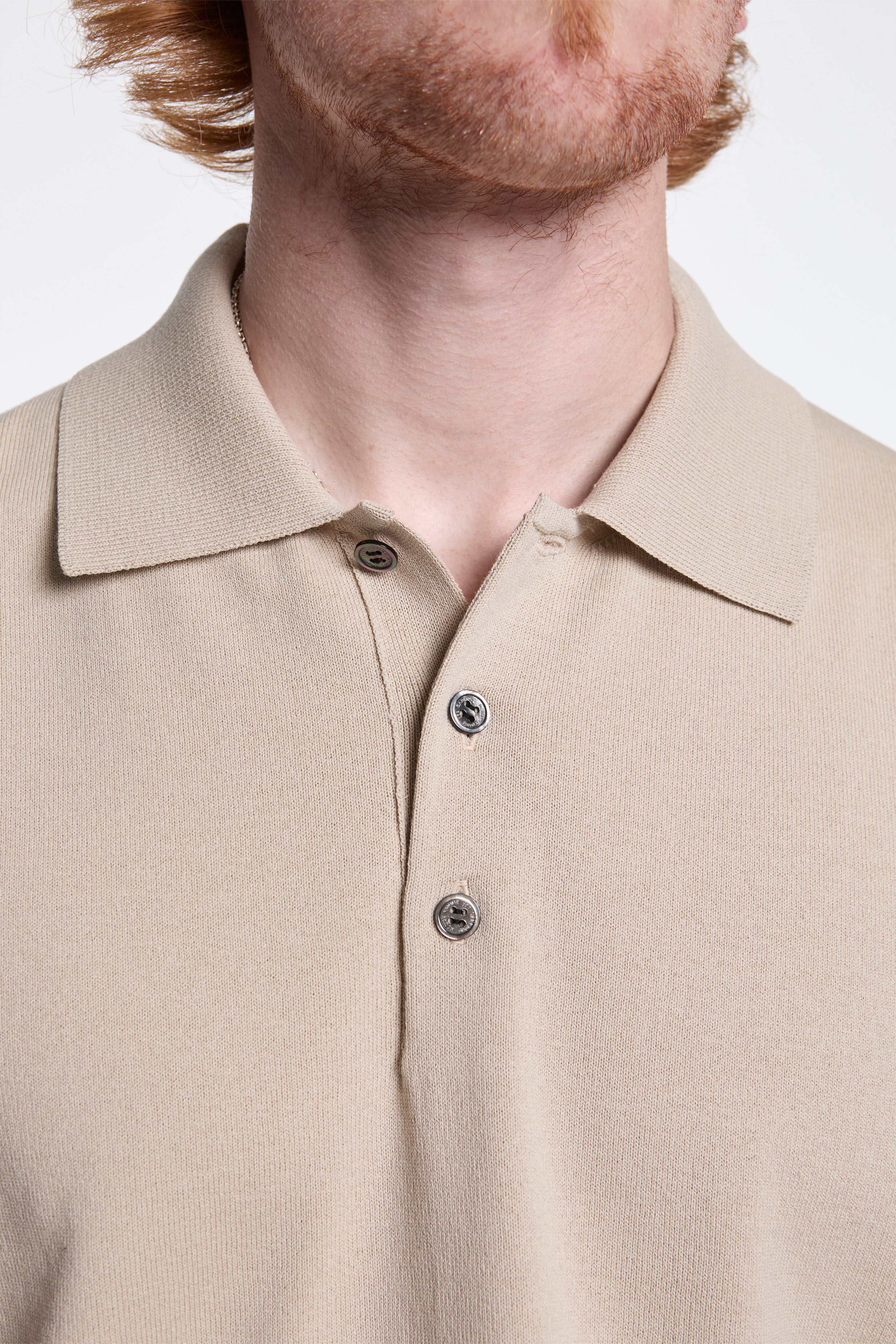 Cotton Wool Polo Beige