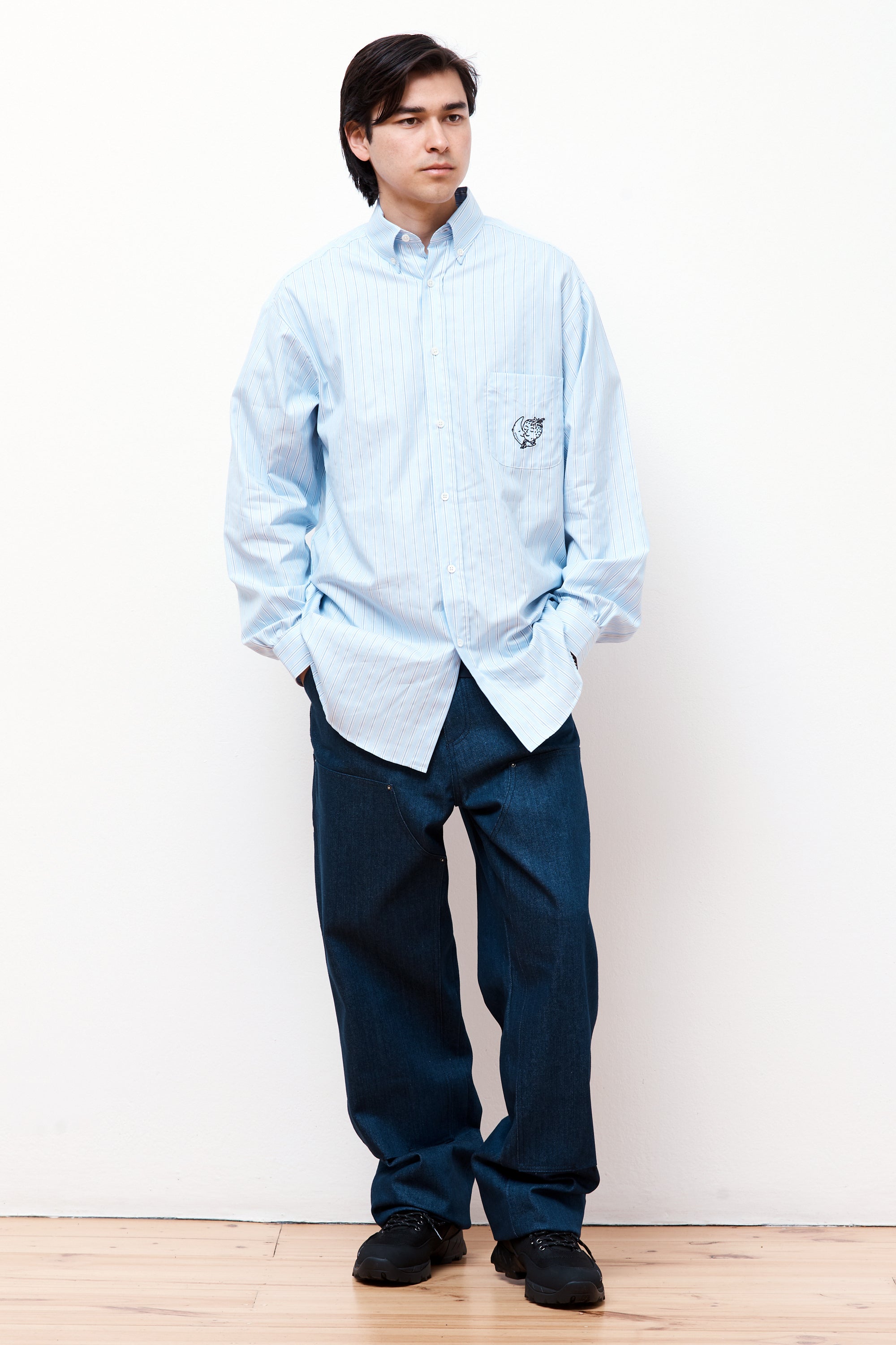 Sickies Light Blue Pinstripe Work Shirt