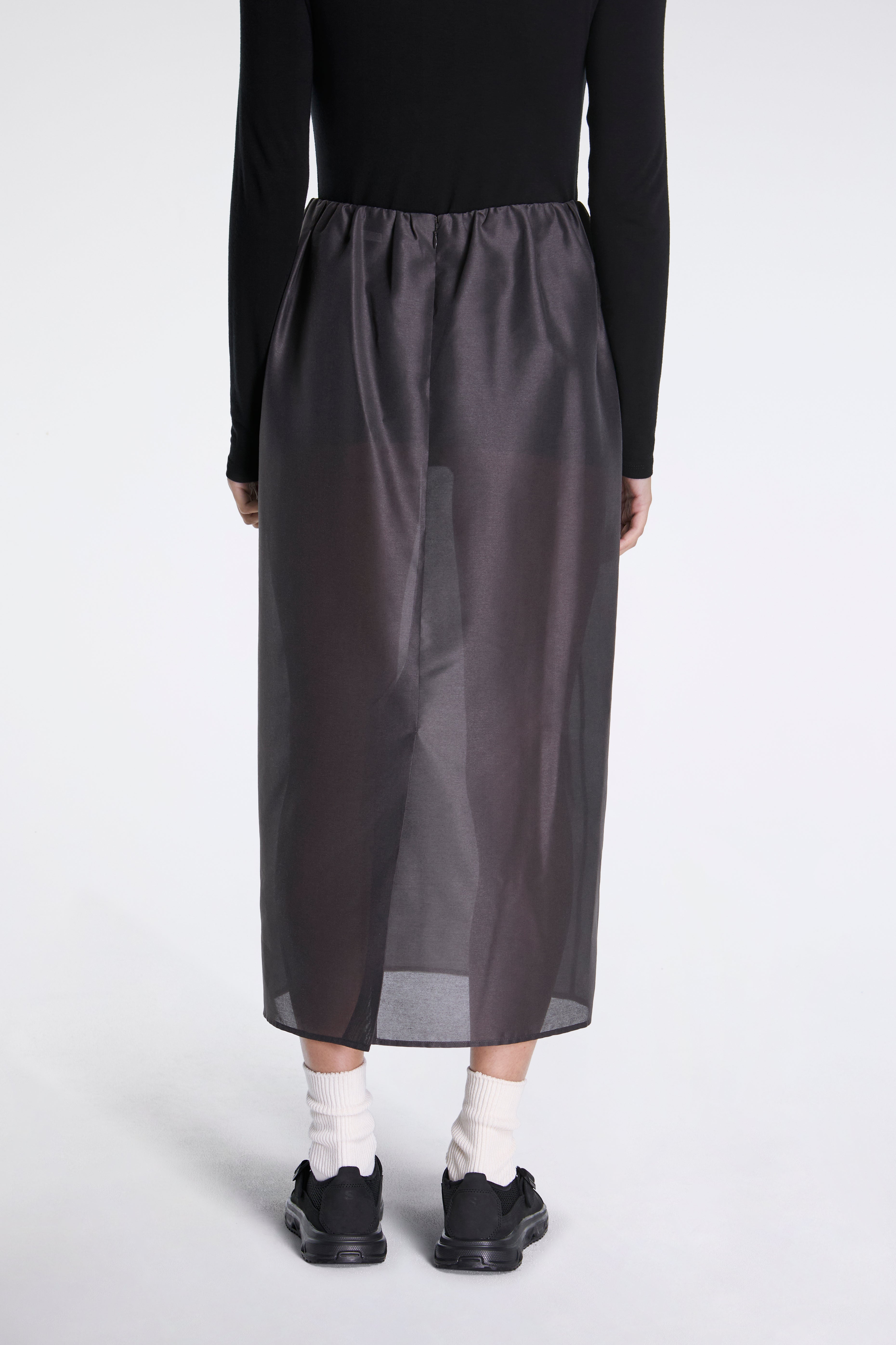 Organza Layered Skirt Charcoal