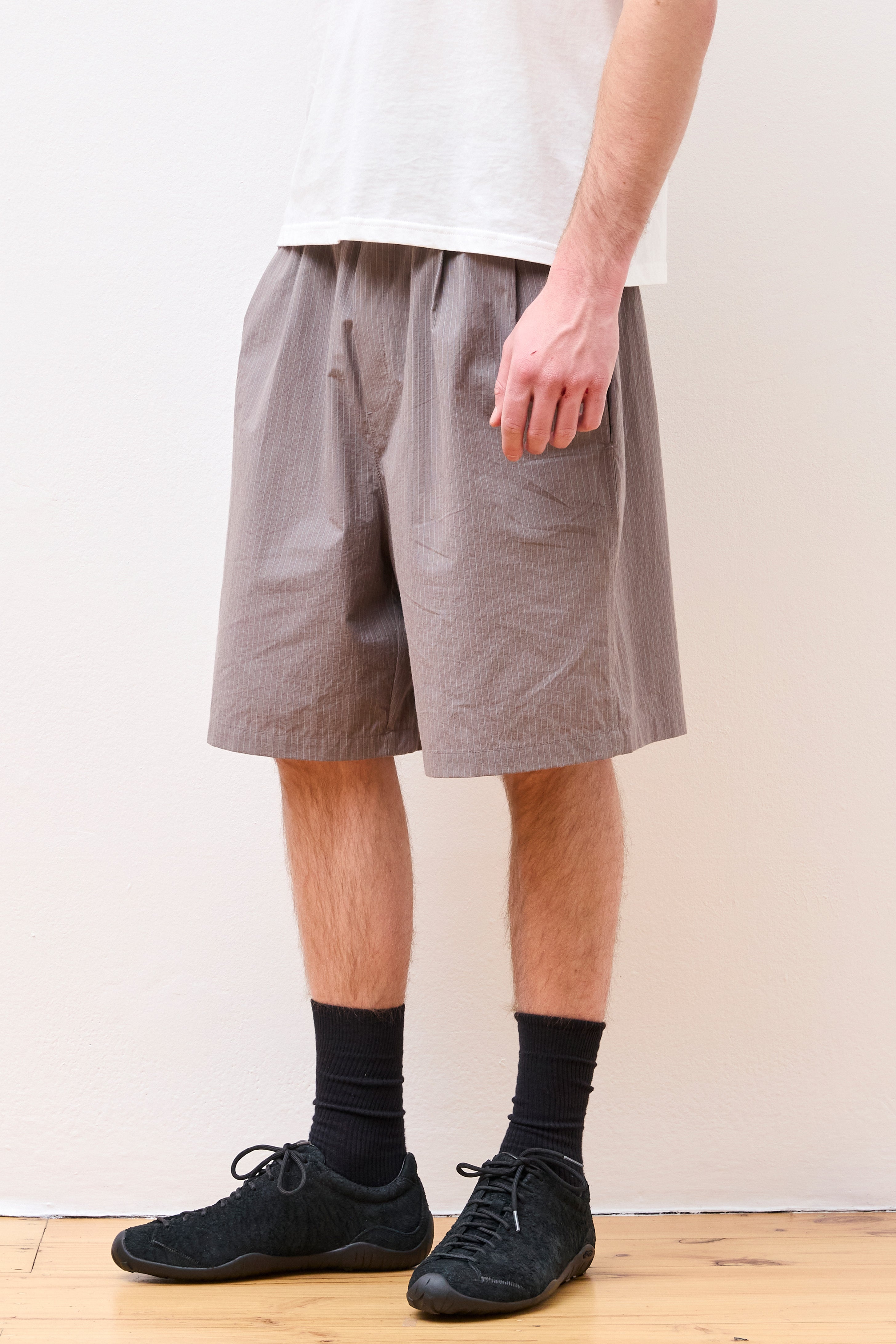 Stripe Banding Shorts Grey