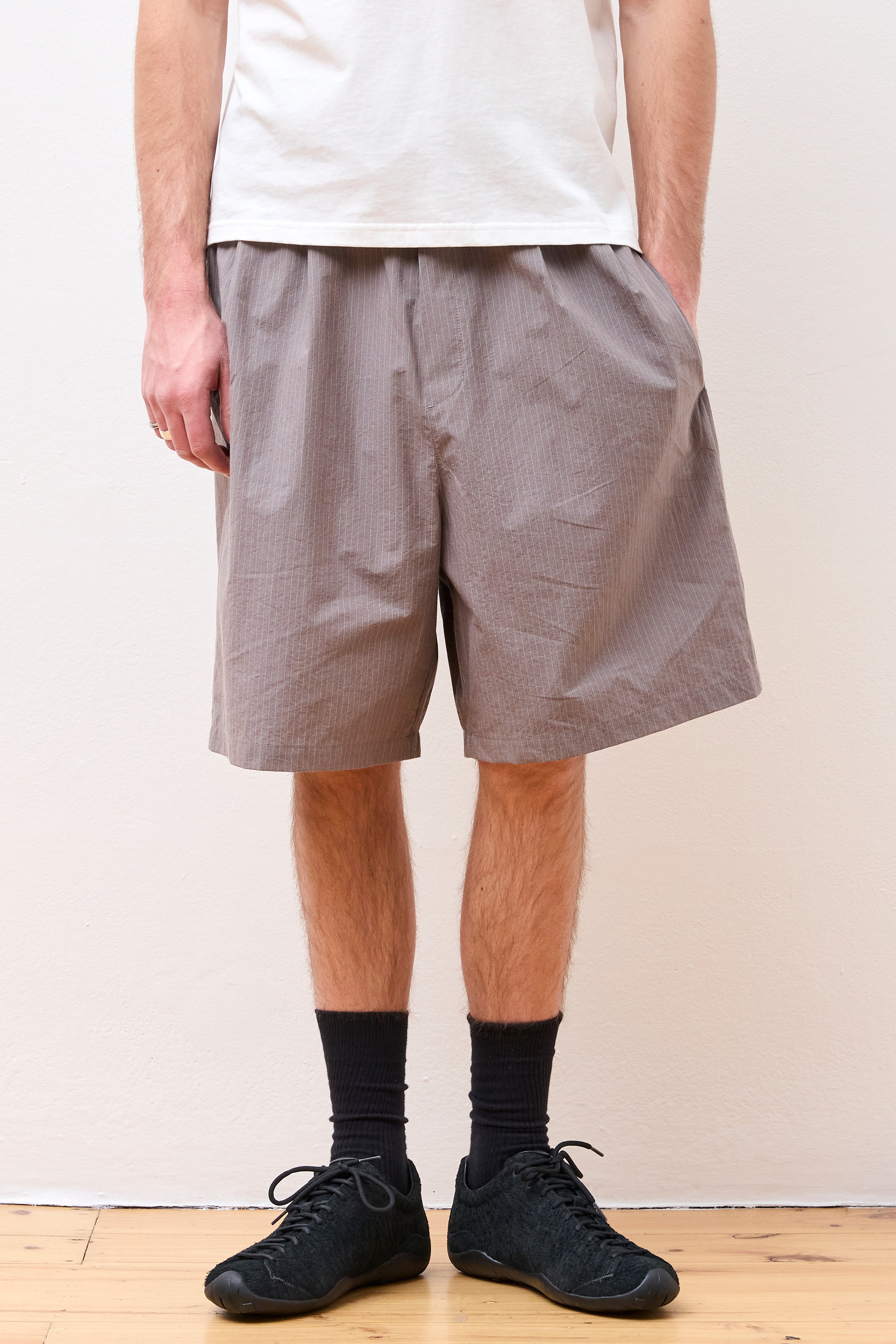 Stripe Banding Shorts Grey