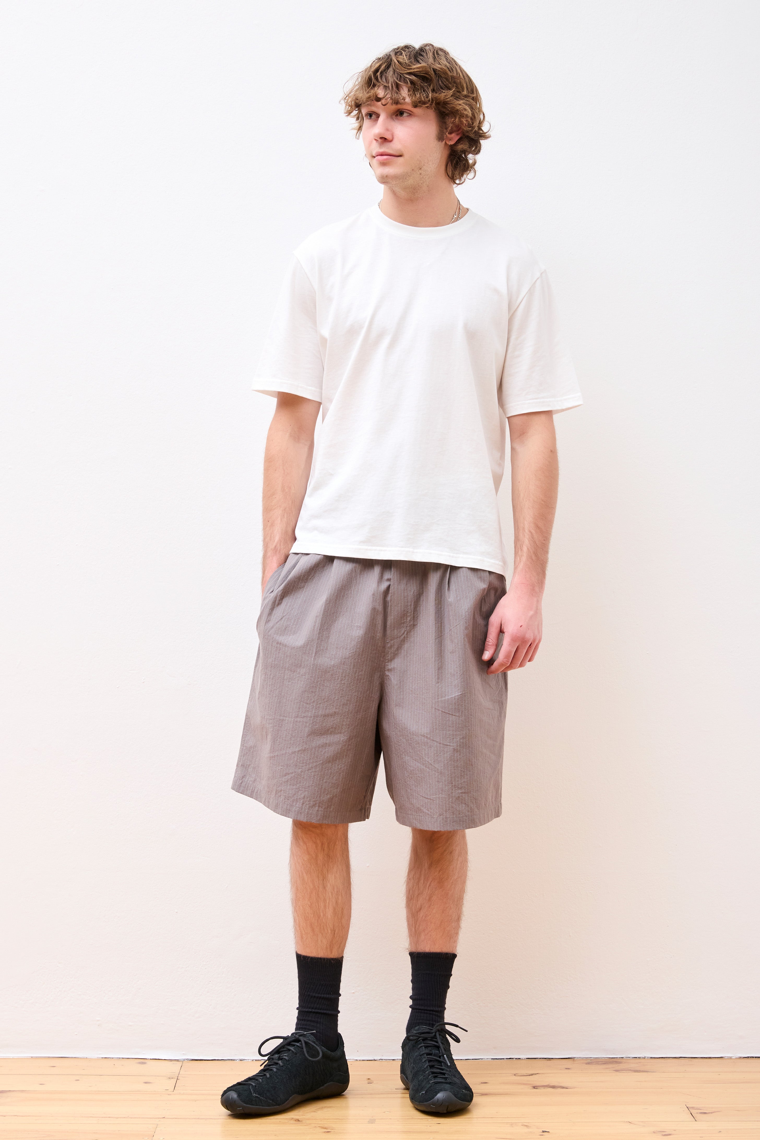 Stripe Banding Shorts Grey