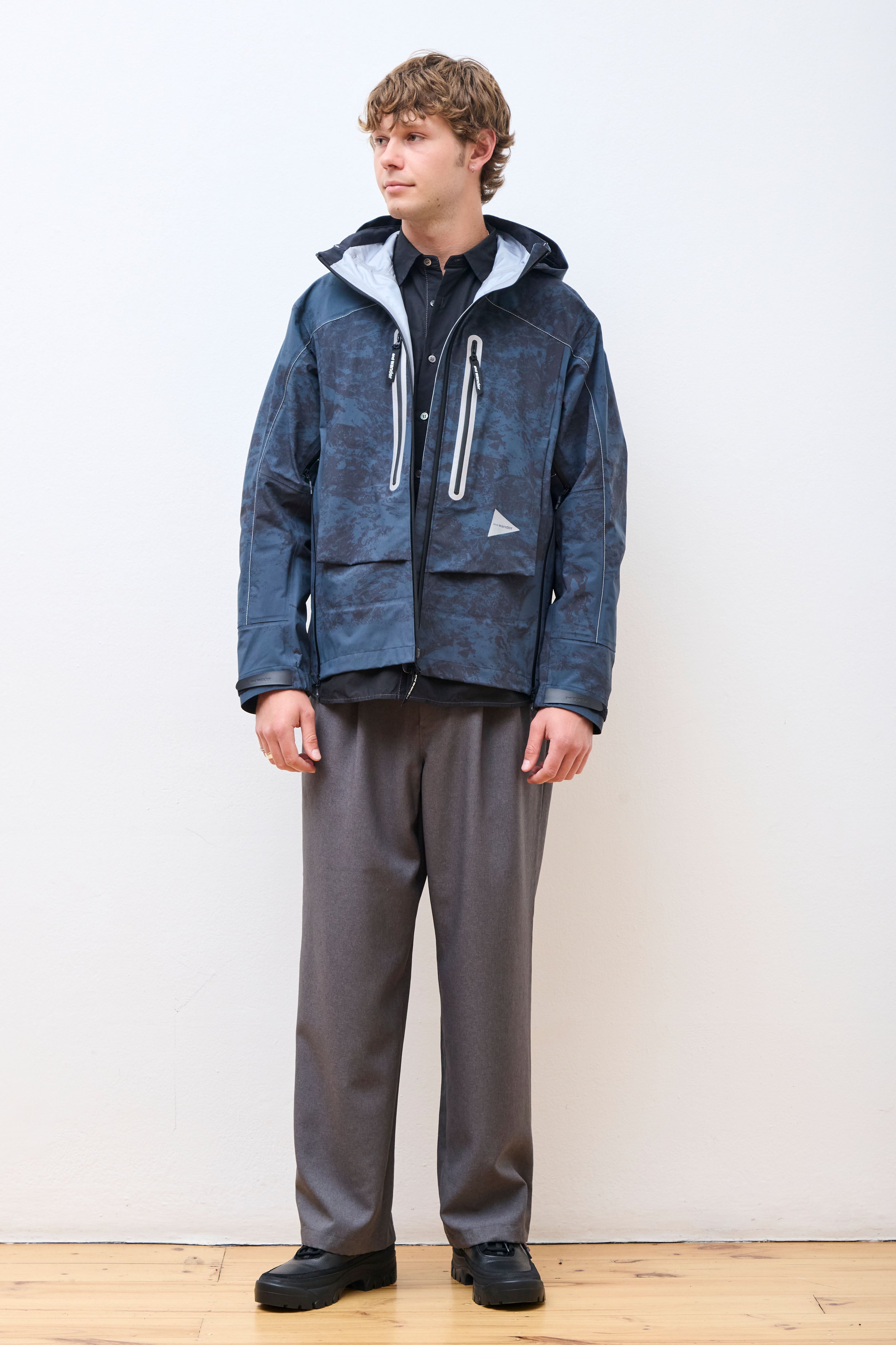 Printed Pertex Shield Rain Jacket Navy