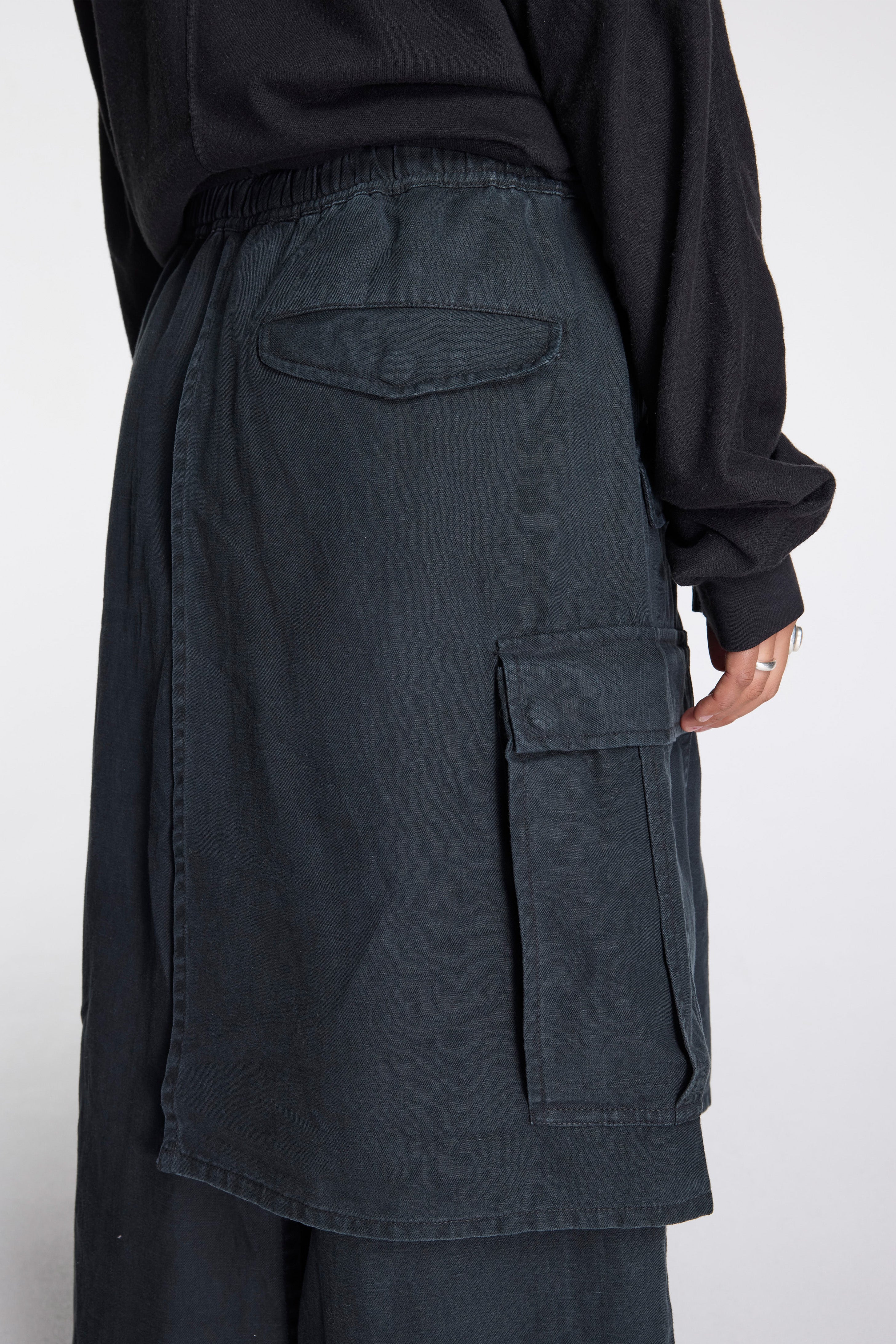 Asym Cargo Hakama Pants Black