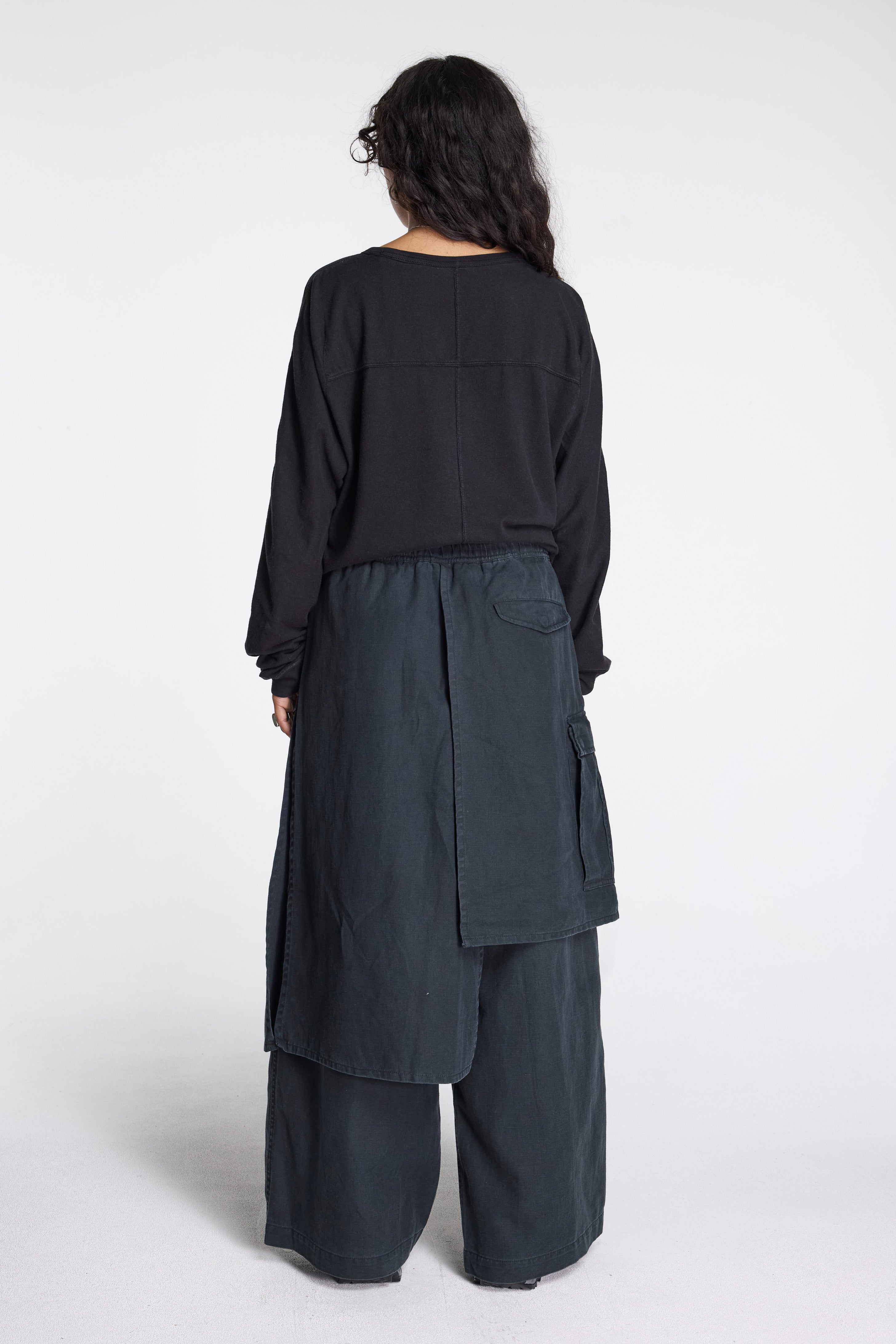 Asym Cargo Hakama Pants Black