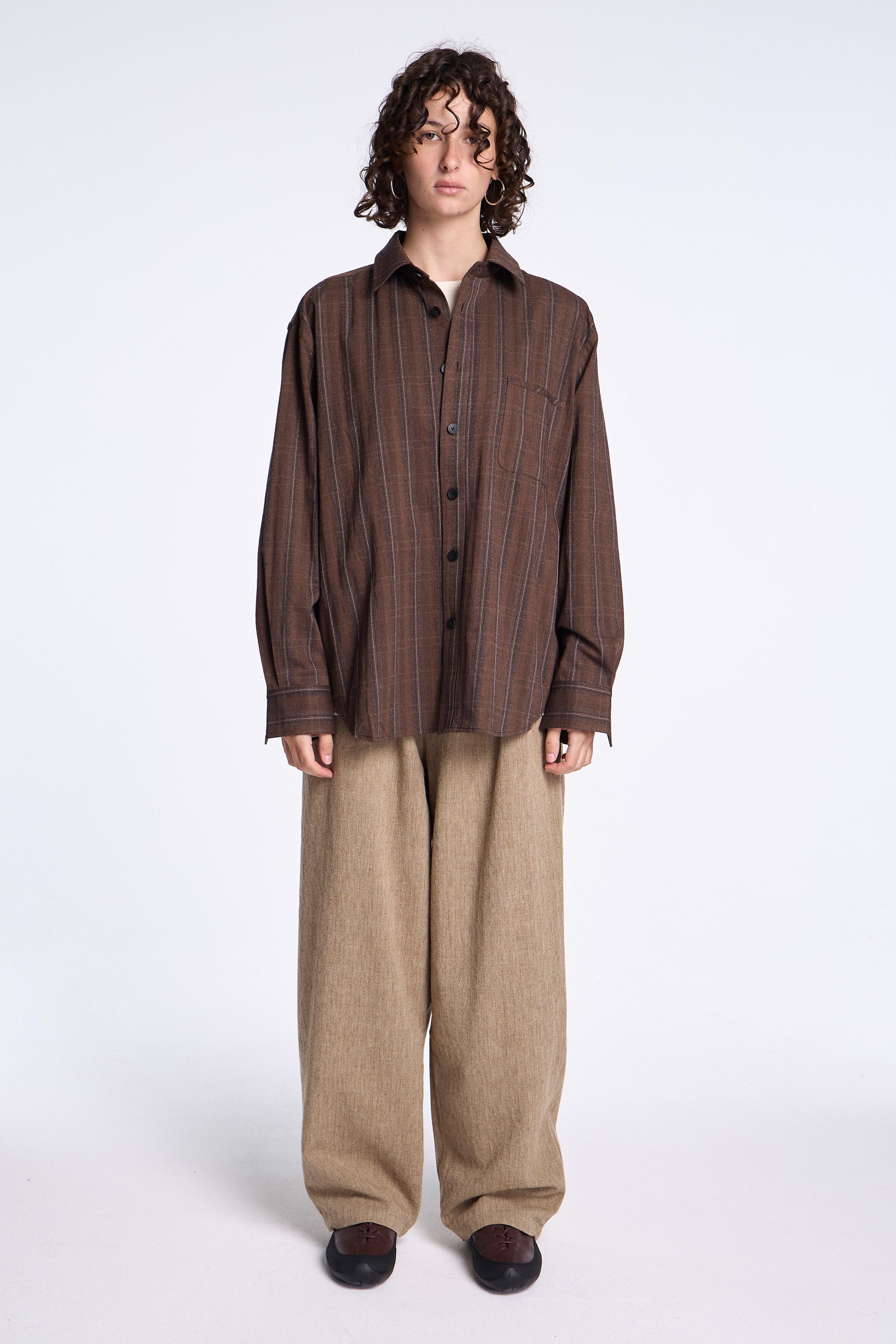 Triple Pleated Pant Ecru
