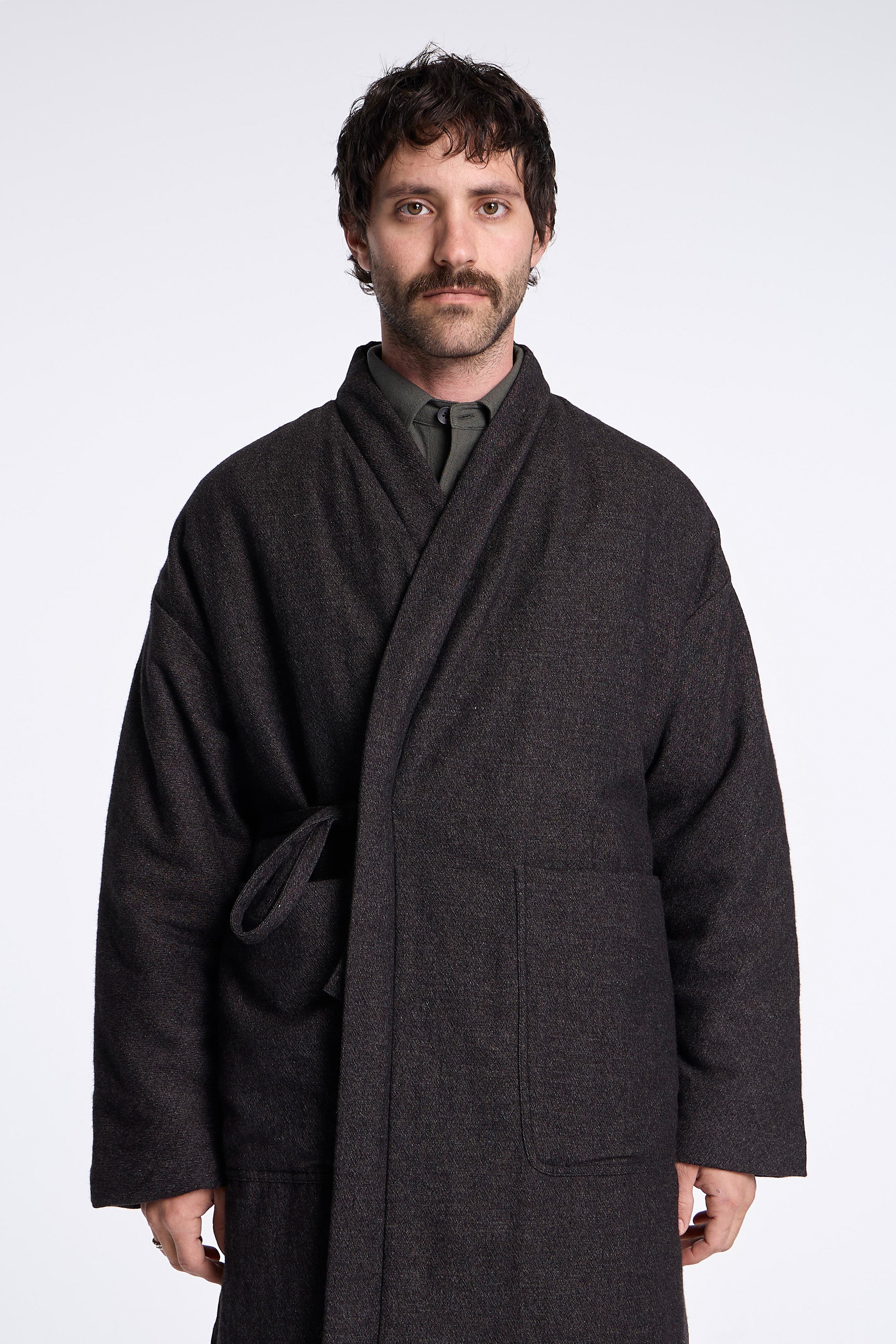 Long Kimono Jacket Charcoal
