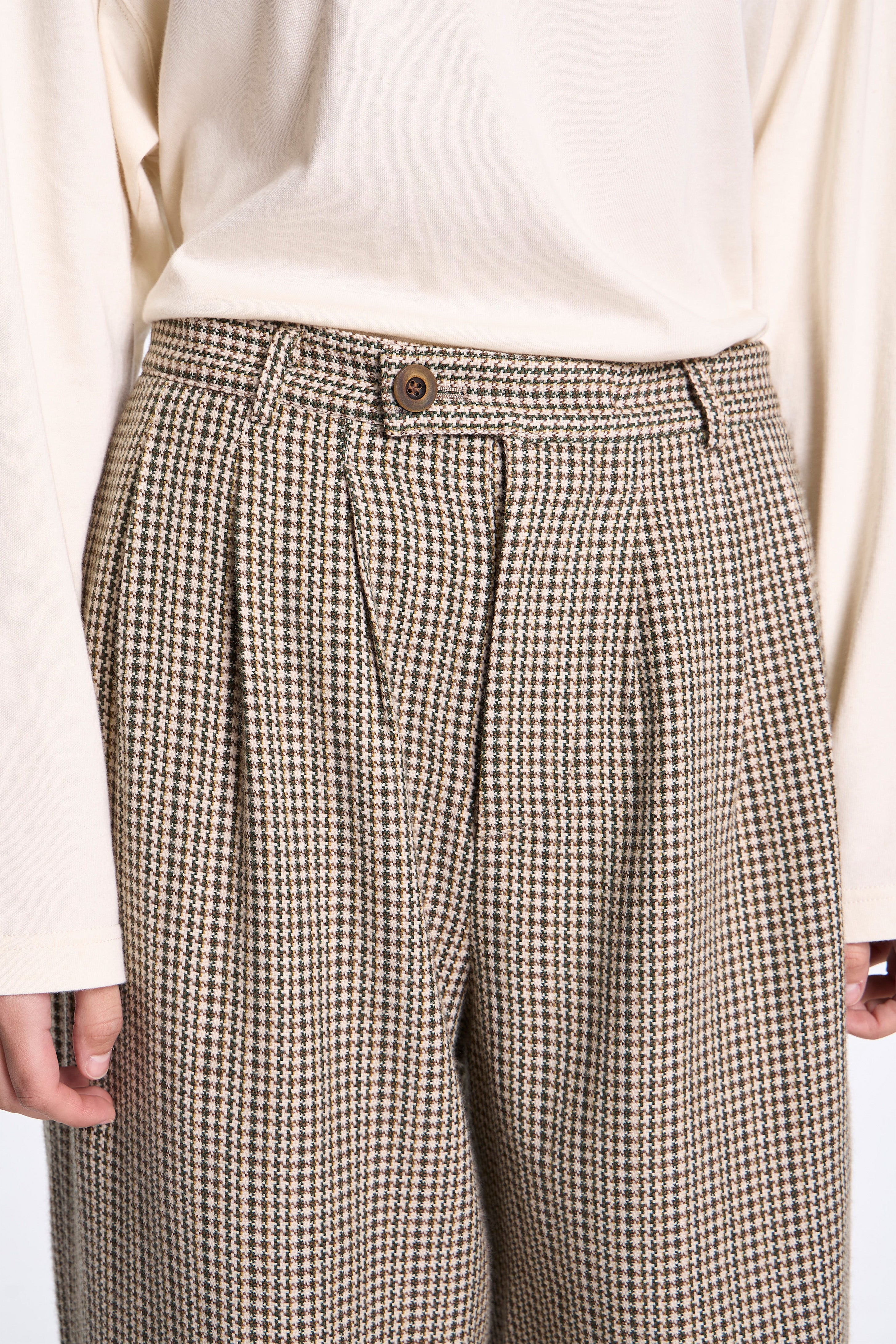 Triple Pleated Pant Natural/Carob