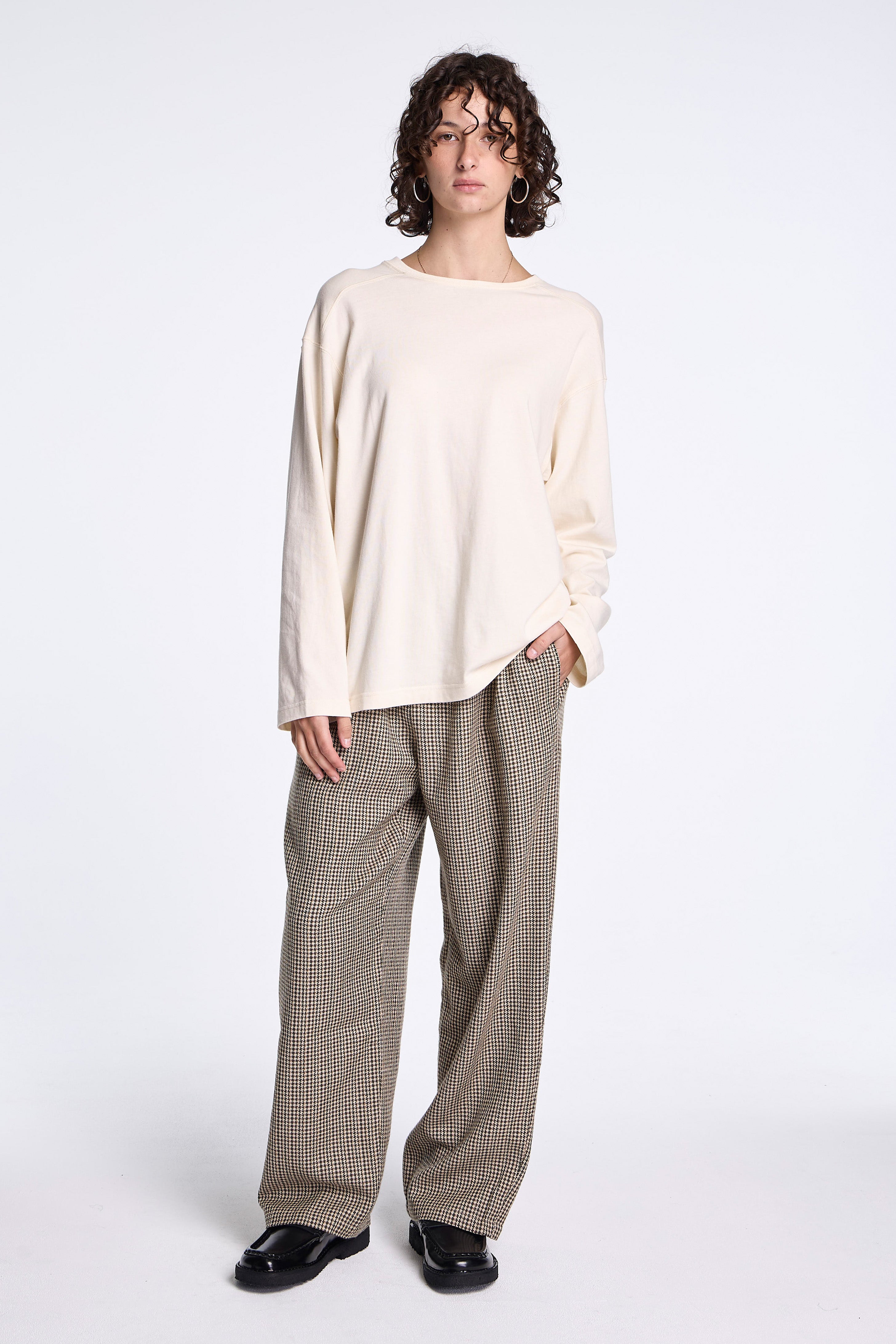 Triple Pleated Pant Natural/Carob
