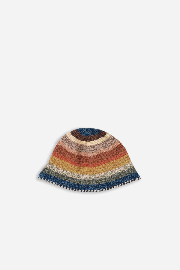 Brew Hat Twisted Stripe Hand Crochet