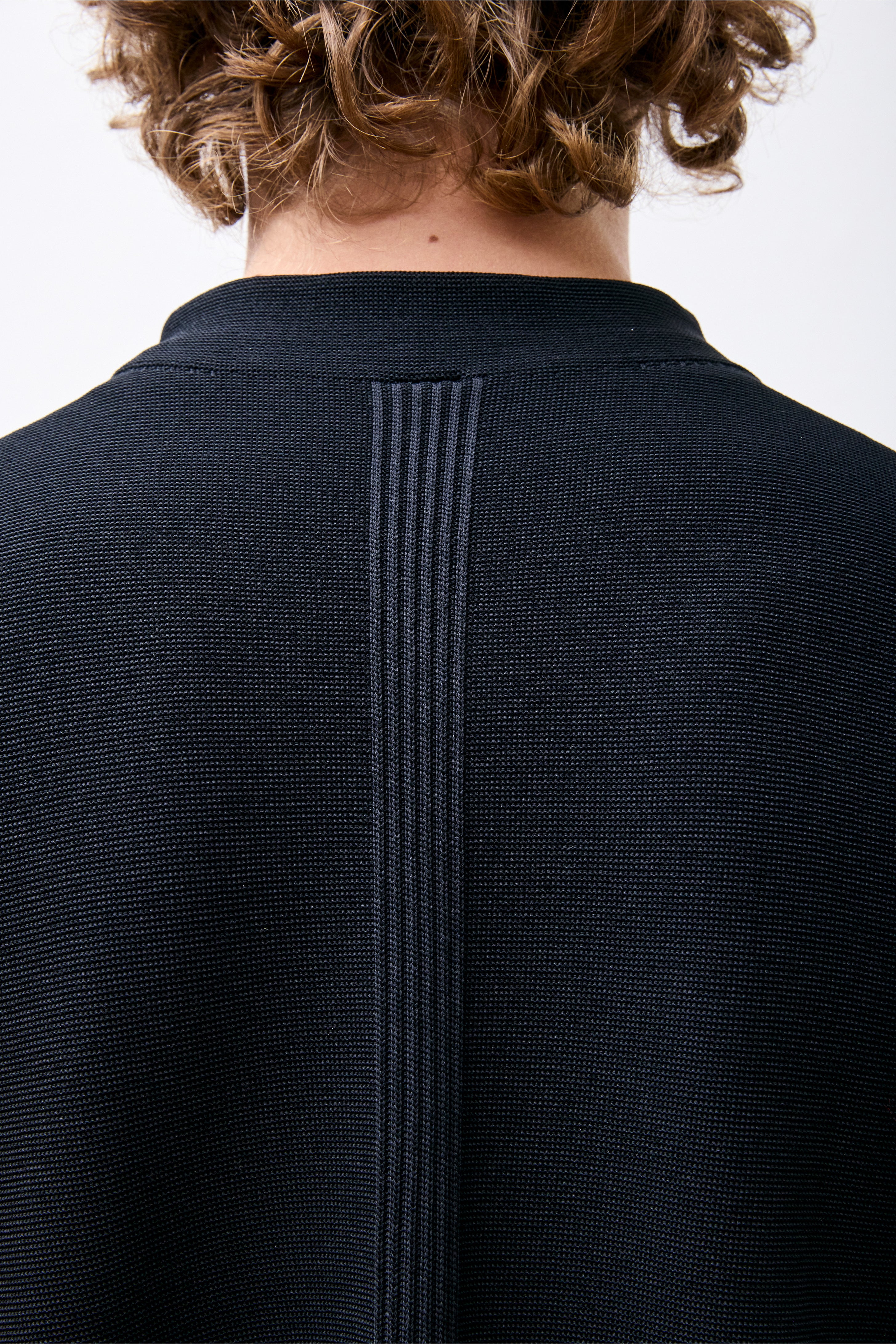 Garter Mockneck Short Sleeve Tee Shirt Black