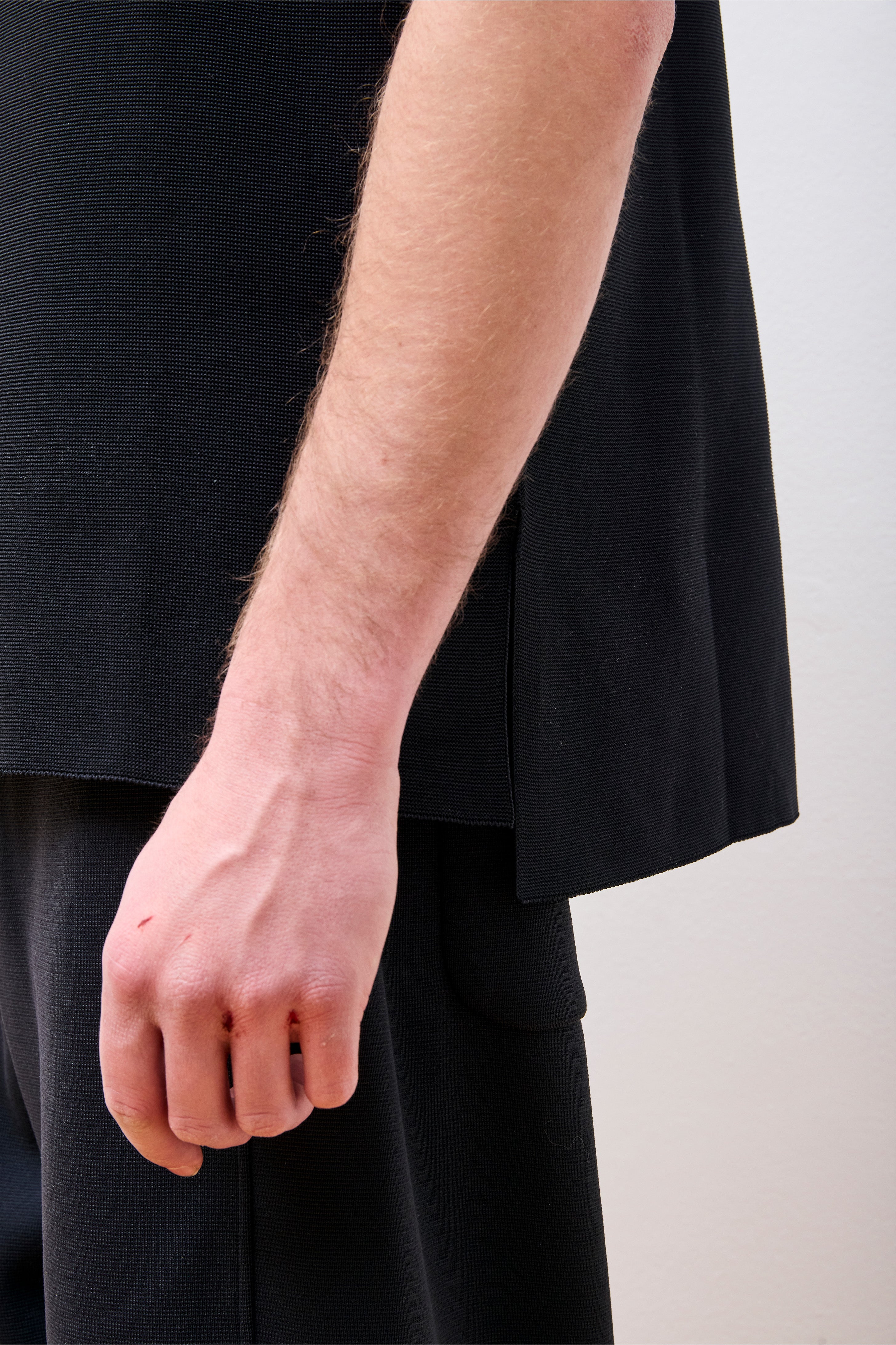 Garter Mockneck Short Sleeve Tee Shirt Black