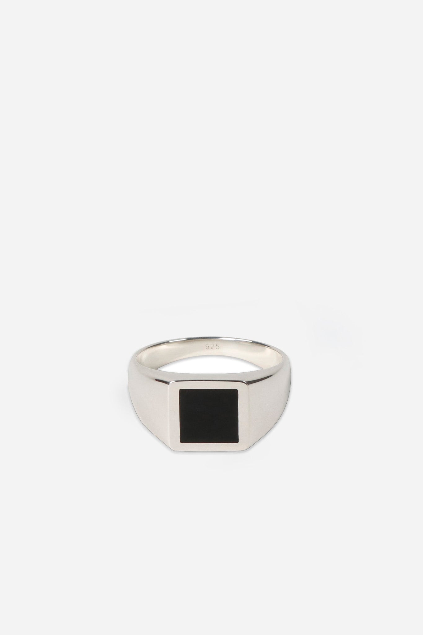 TYPE 020 Enamel Square Signet Ring 925 Sterling Silver