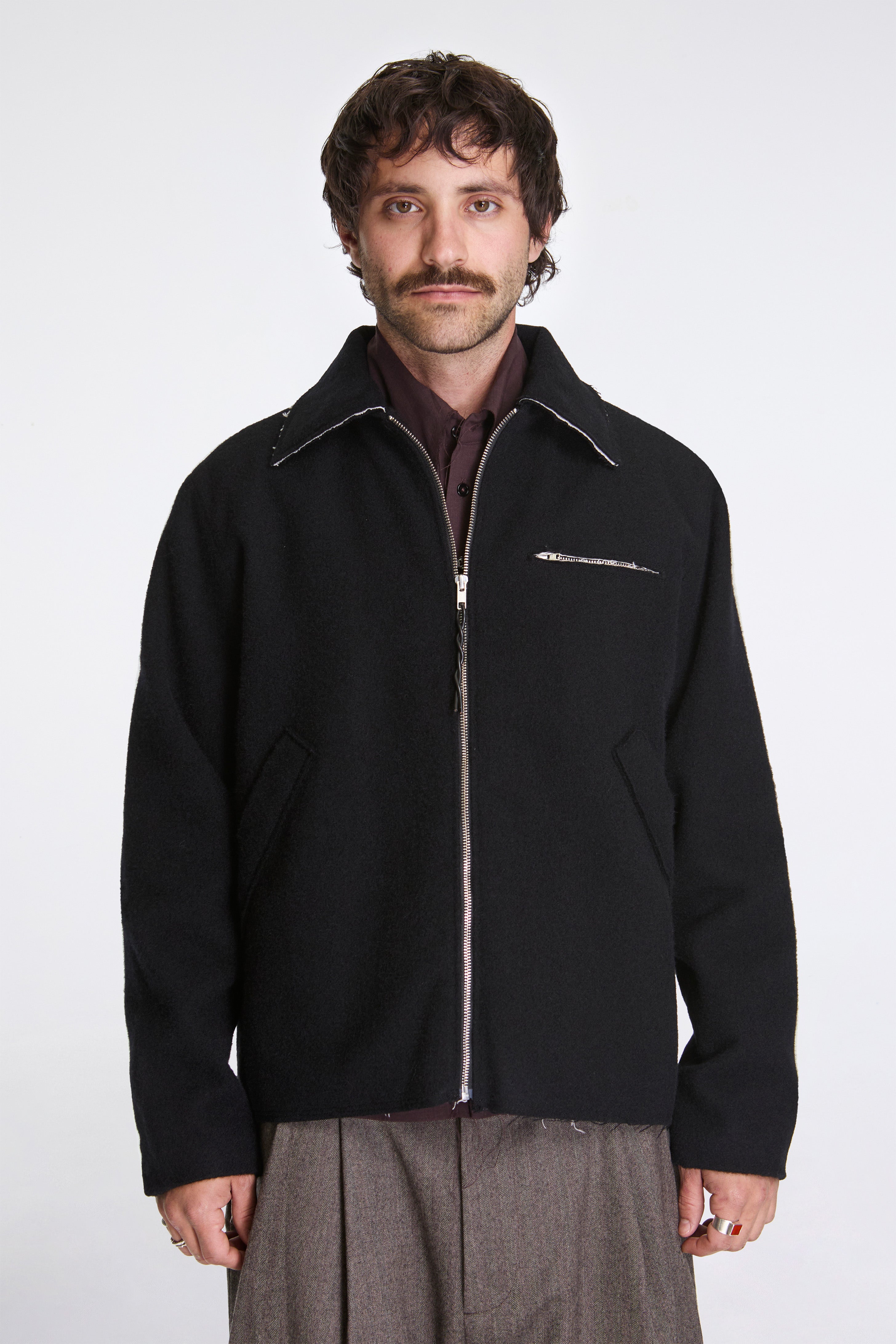 Fitted Simple Jacket Black