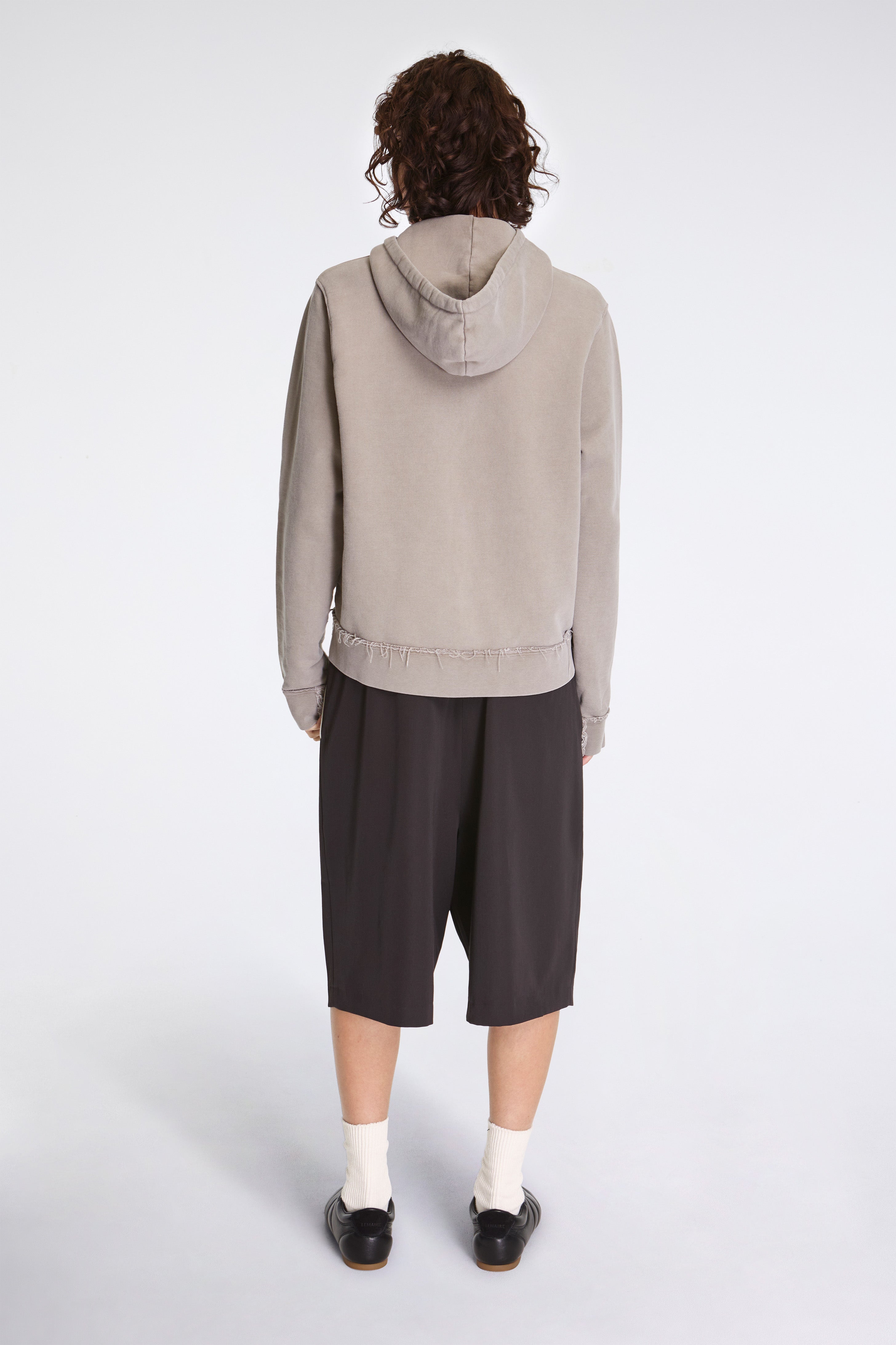 Fitted Zip Hoodie Taupe