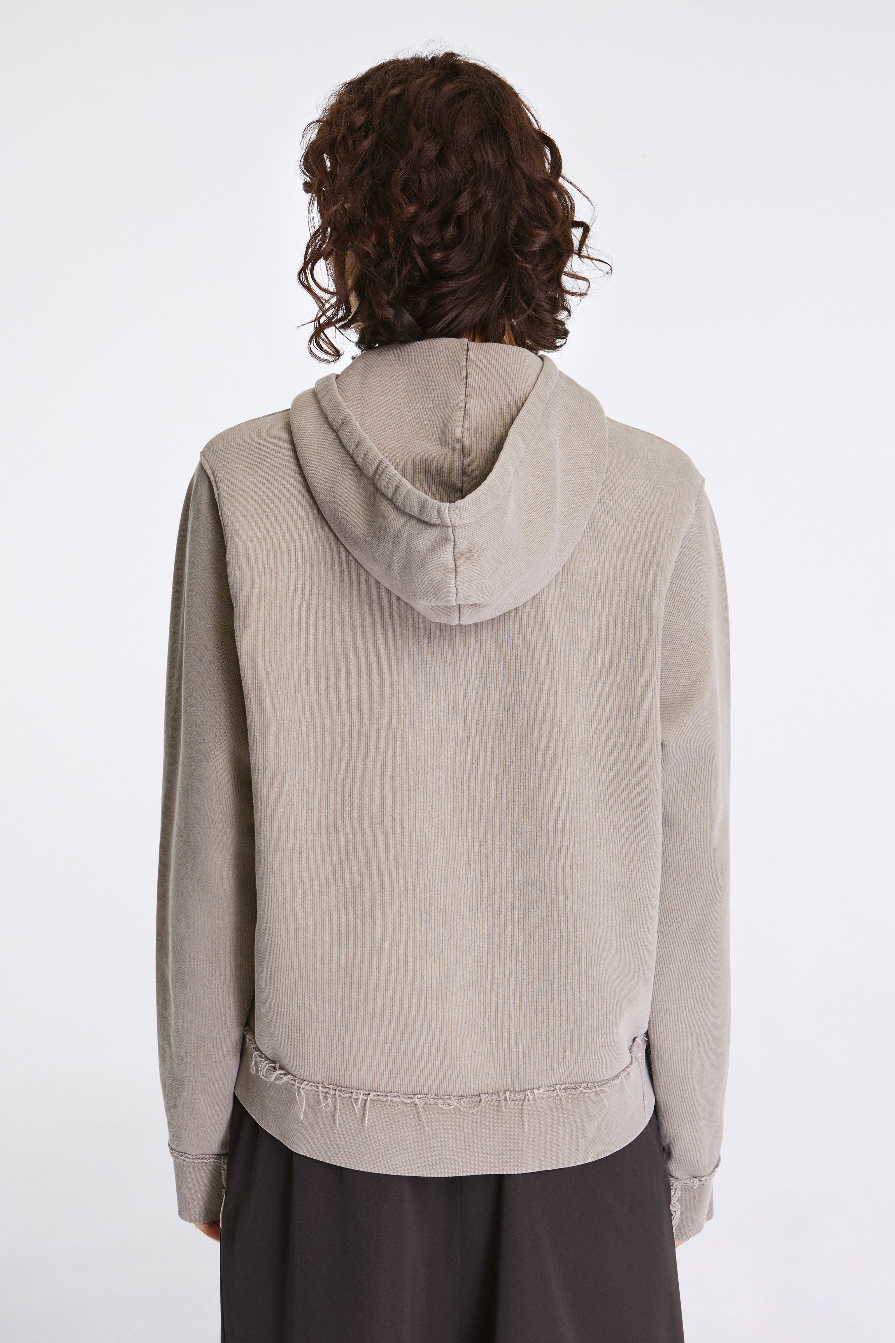 Fitted Zip Hoodie Taupe