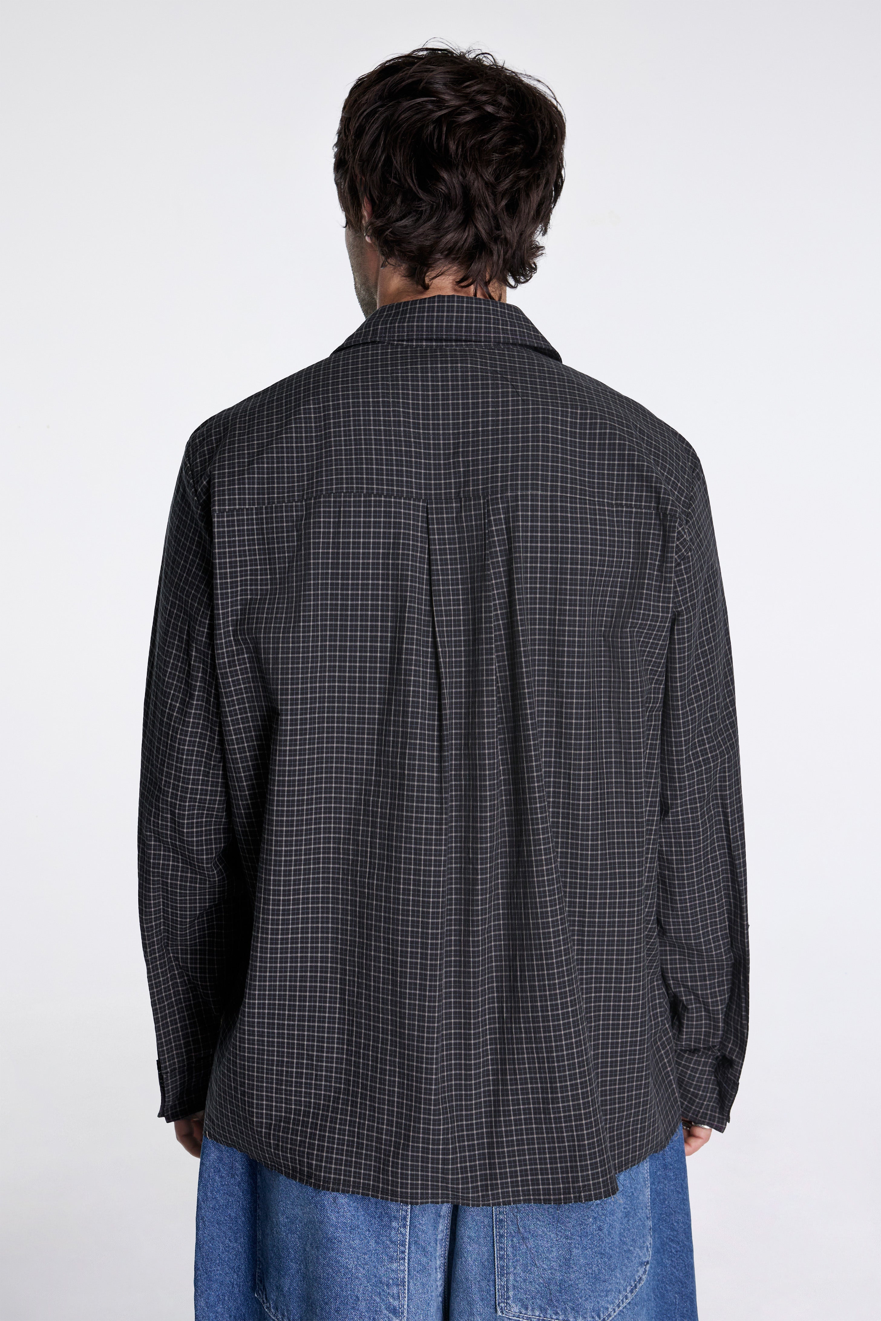 Folded Shirt Black Check