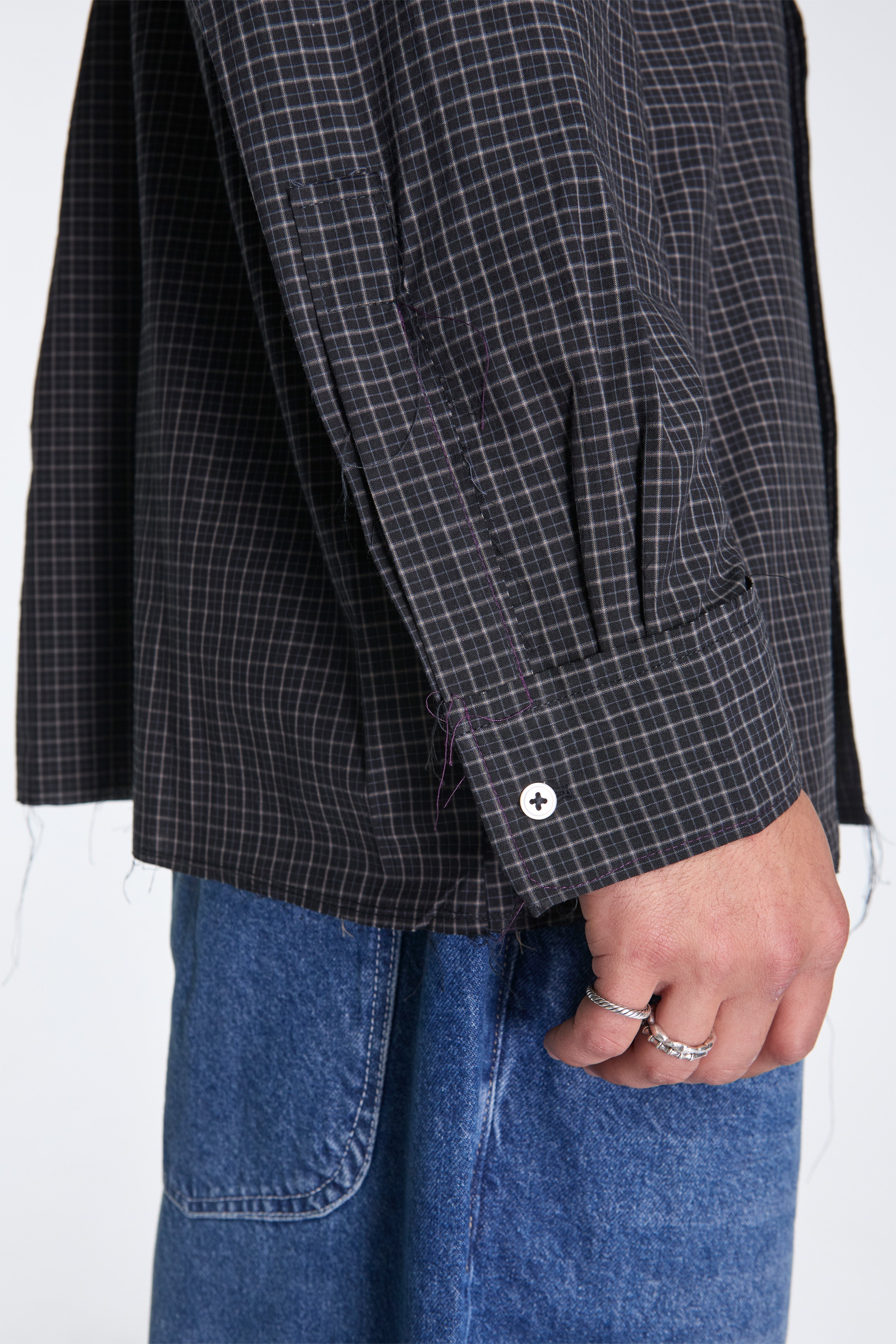 Folded Shirt Black Check