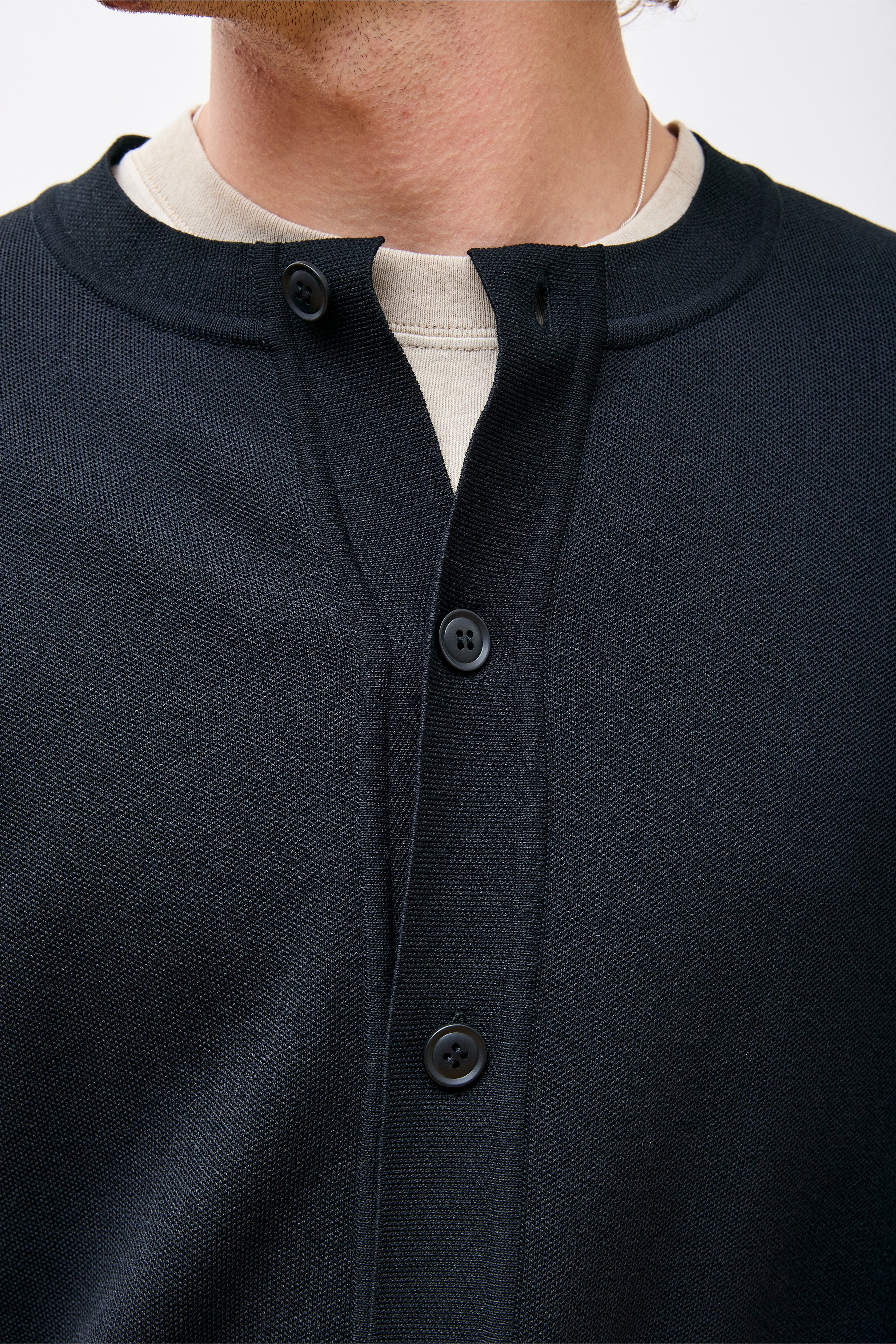 Co/Pe Knit Cardigan Black