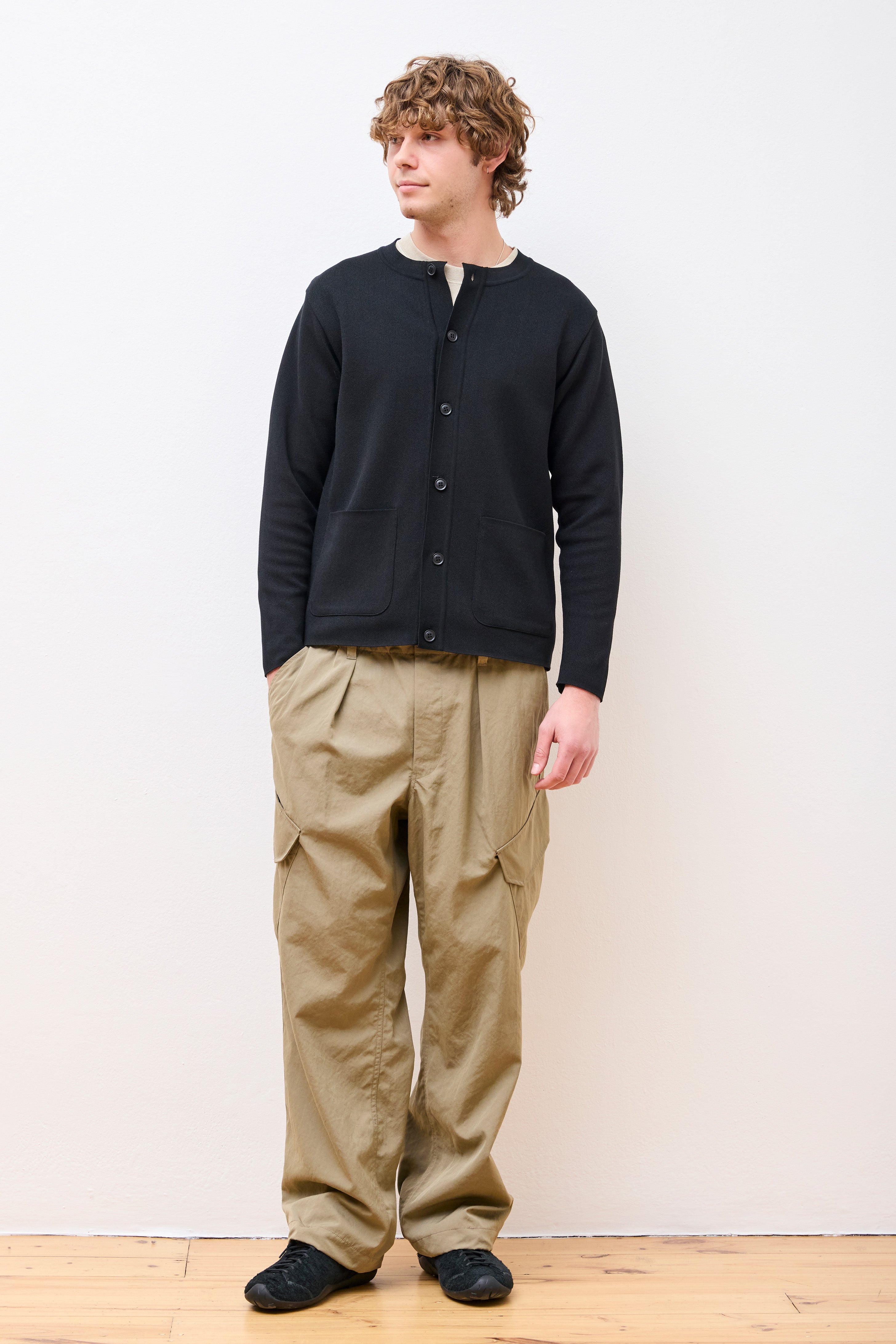 Co/Pe Knit Cardigan Black