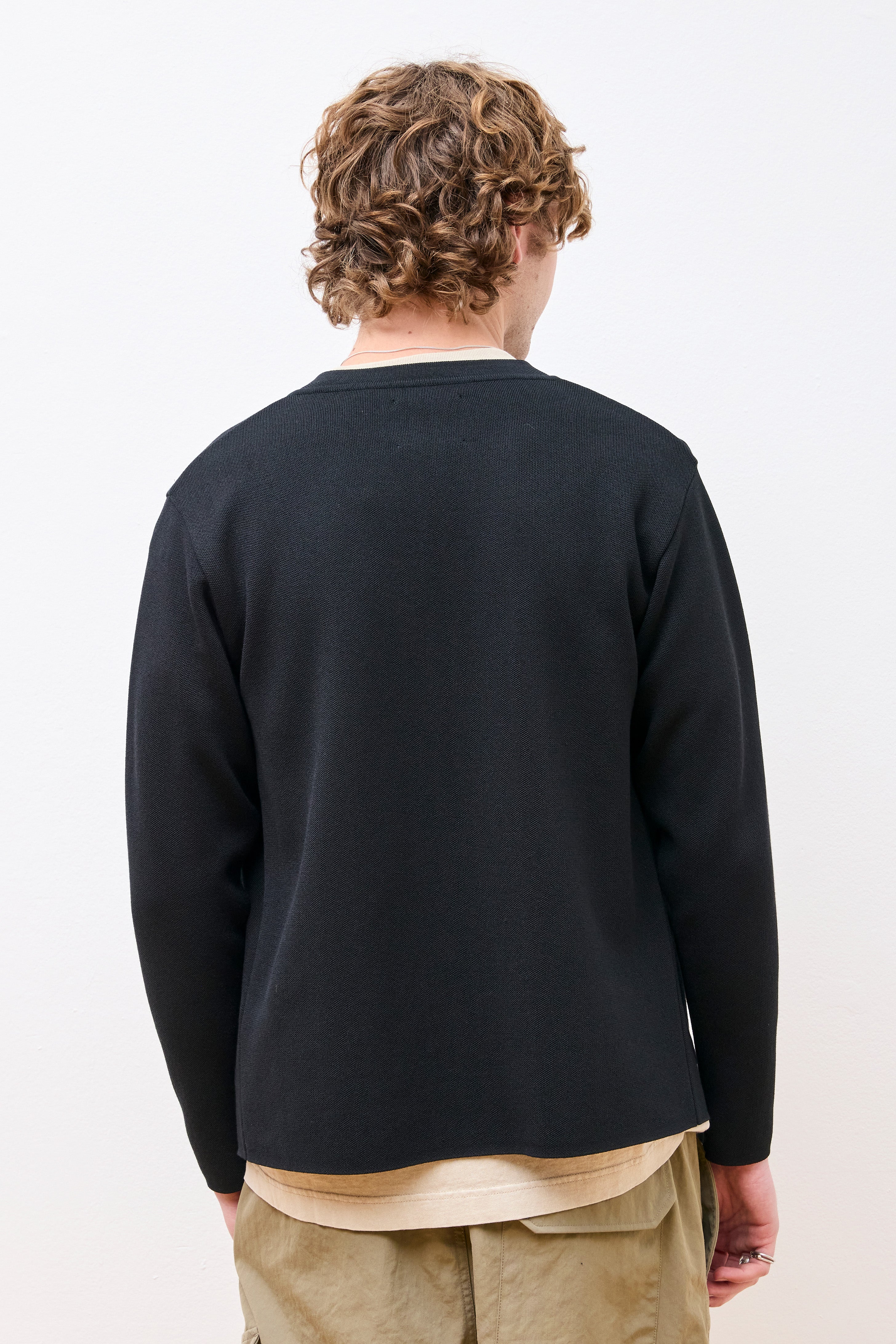 Co/Pe Knit Cardigan Black