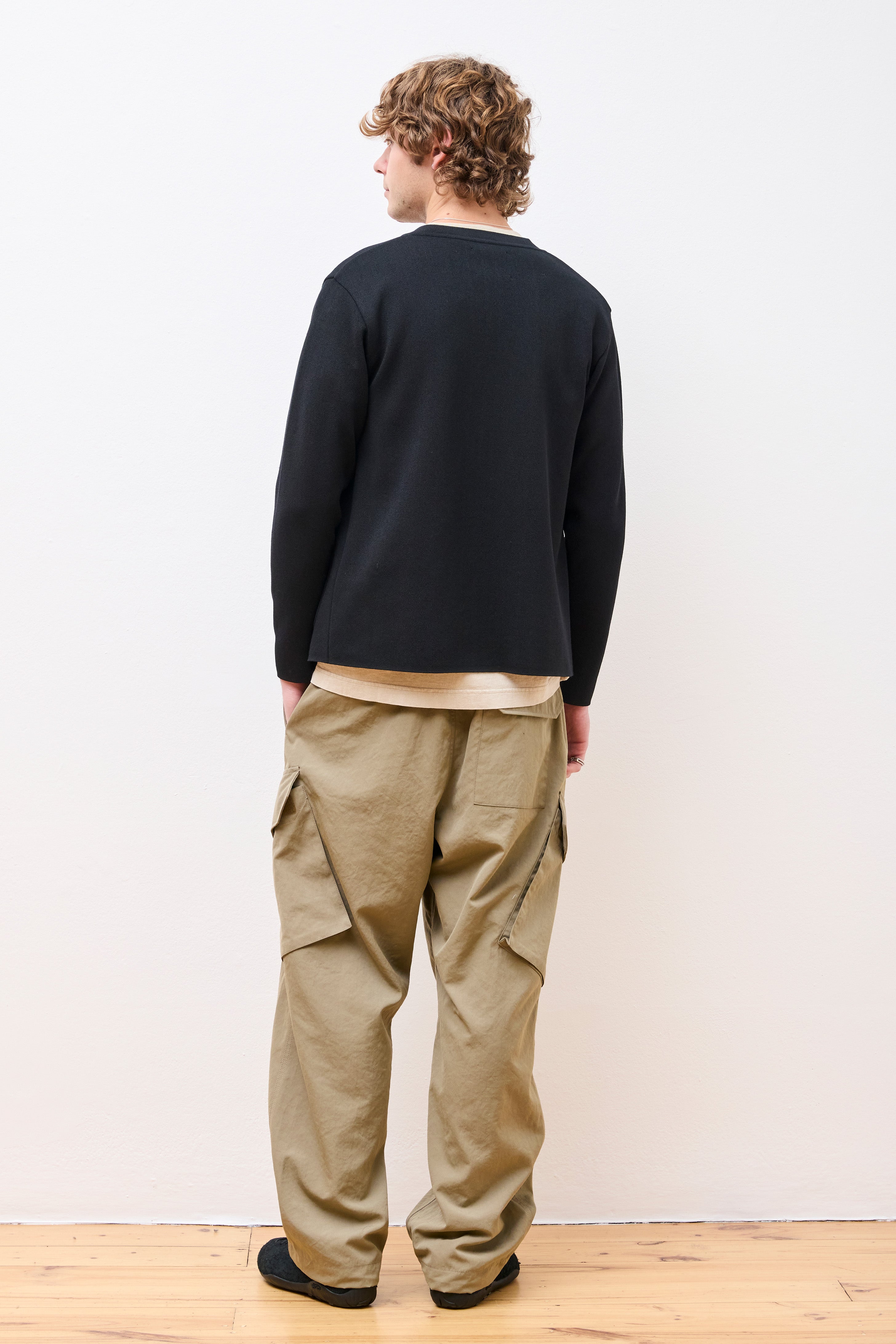 Co/Pe Knit Cardigan Black