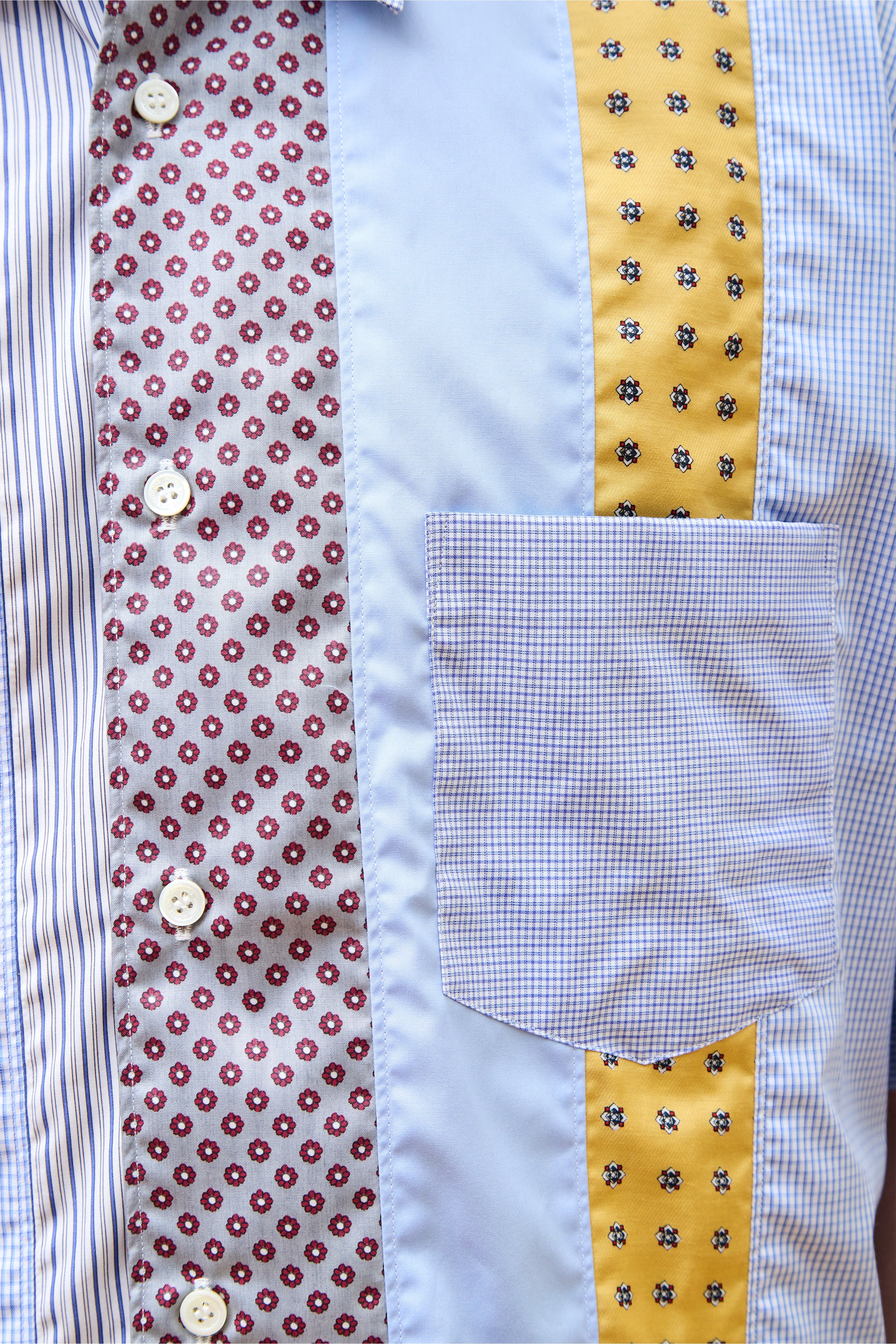 Cotton Check Multi SS Shirt White/Sax/Navy