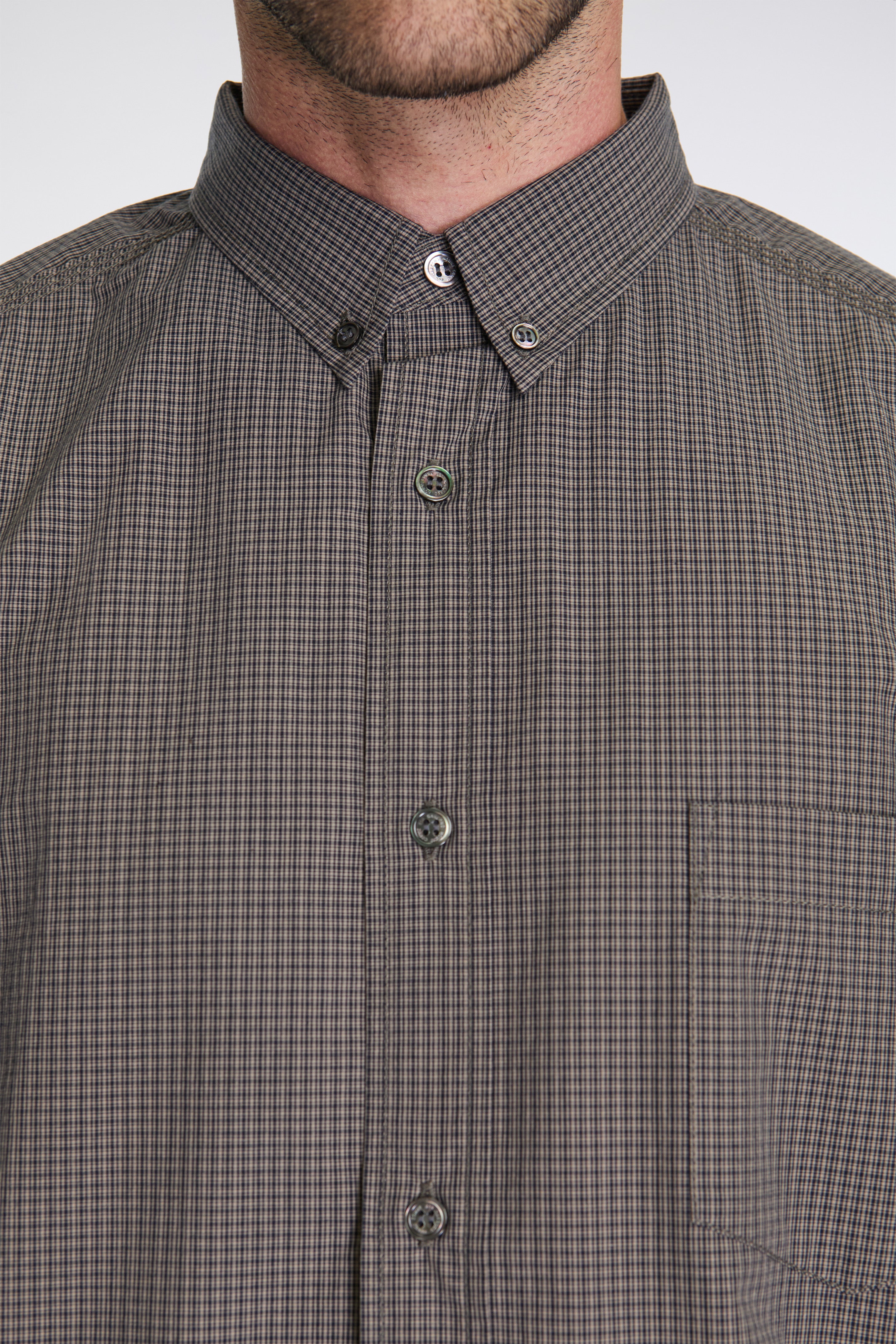 Cotton Check Shirt Brown