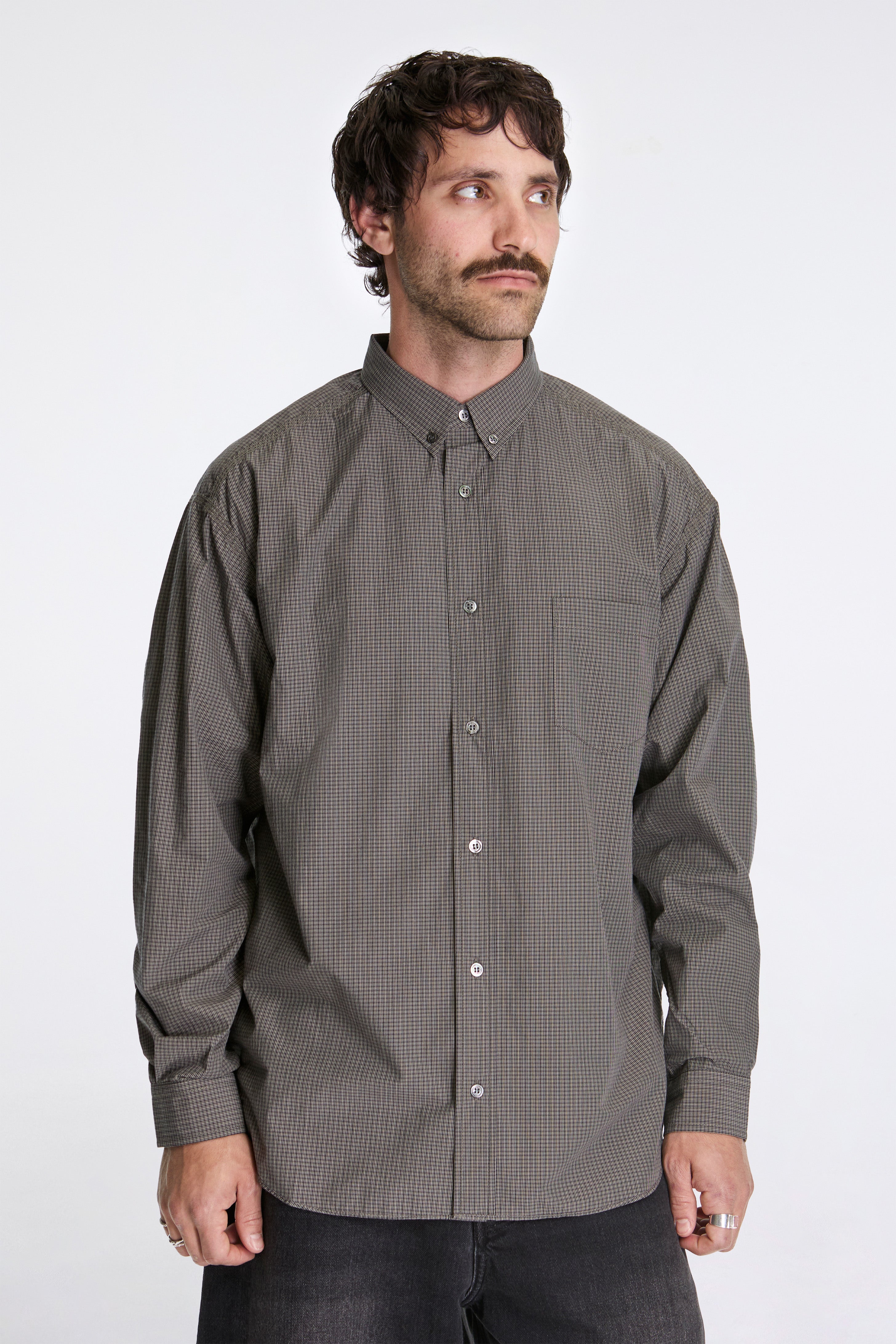 Cotton Check Shirt Brown