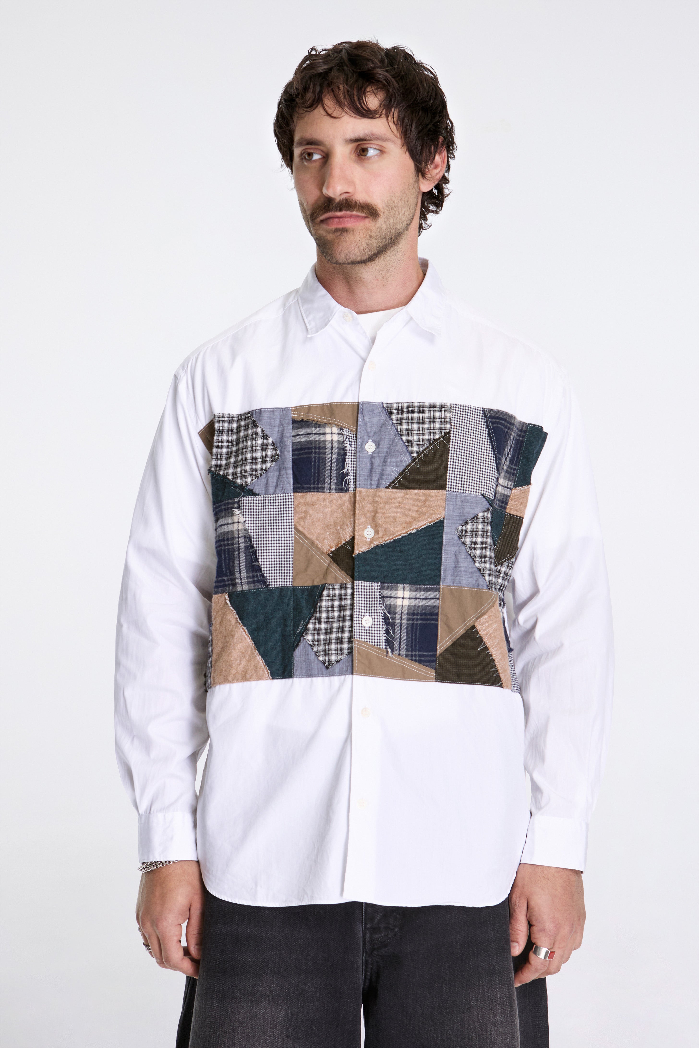 Cotton Oxford Multi Fabrics Shirt