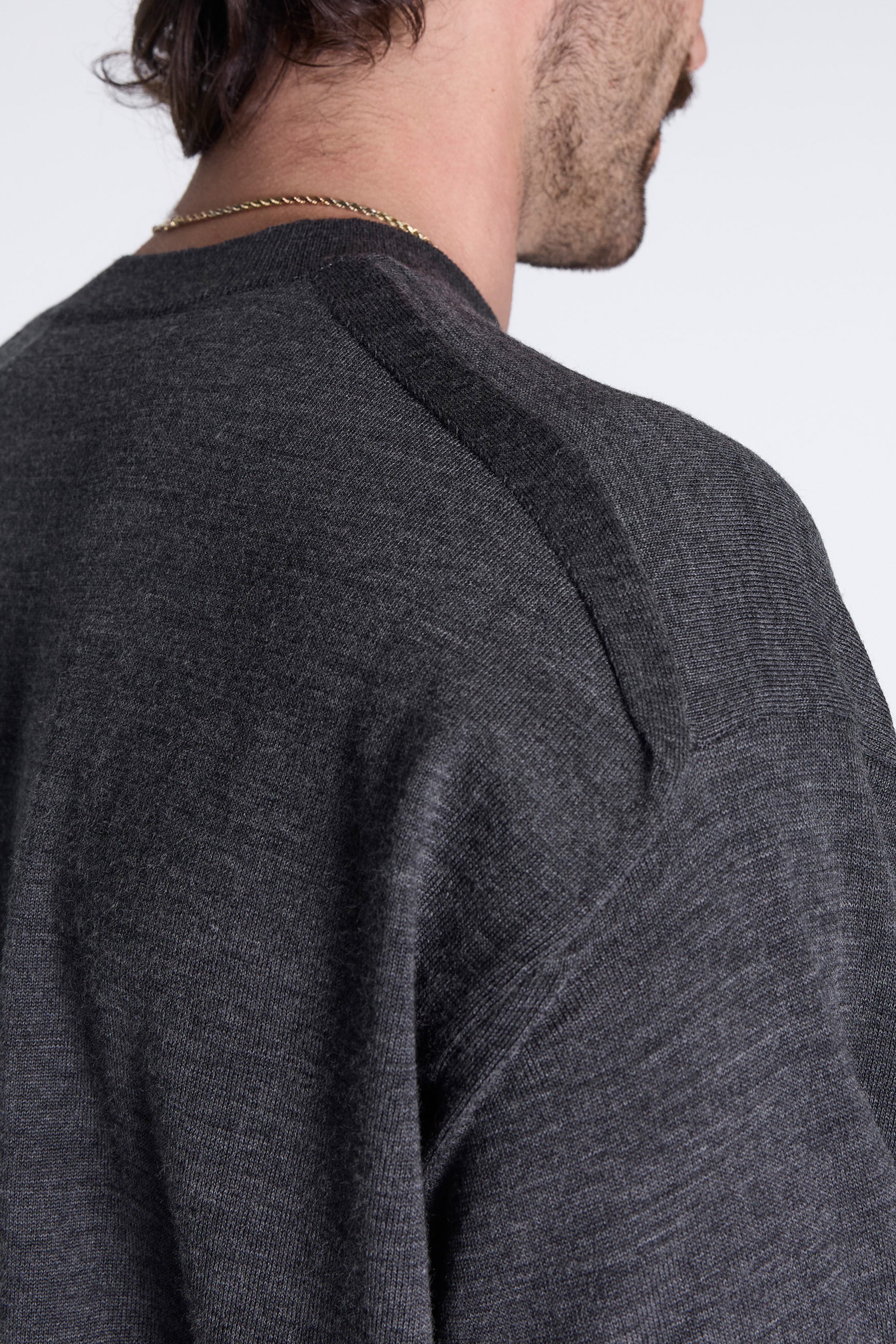 Round Neck Sweater Top Grey
