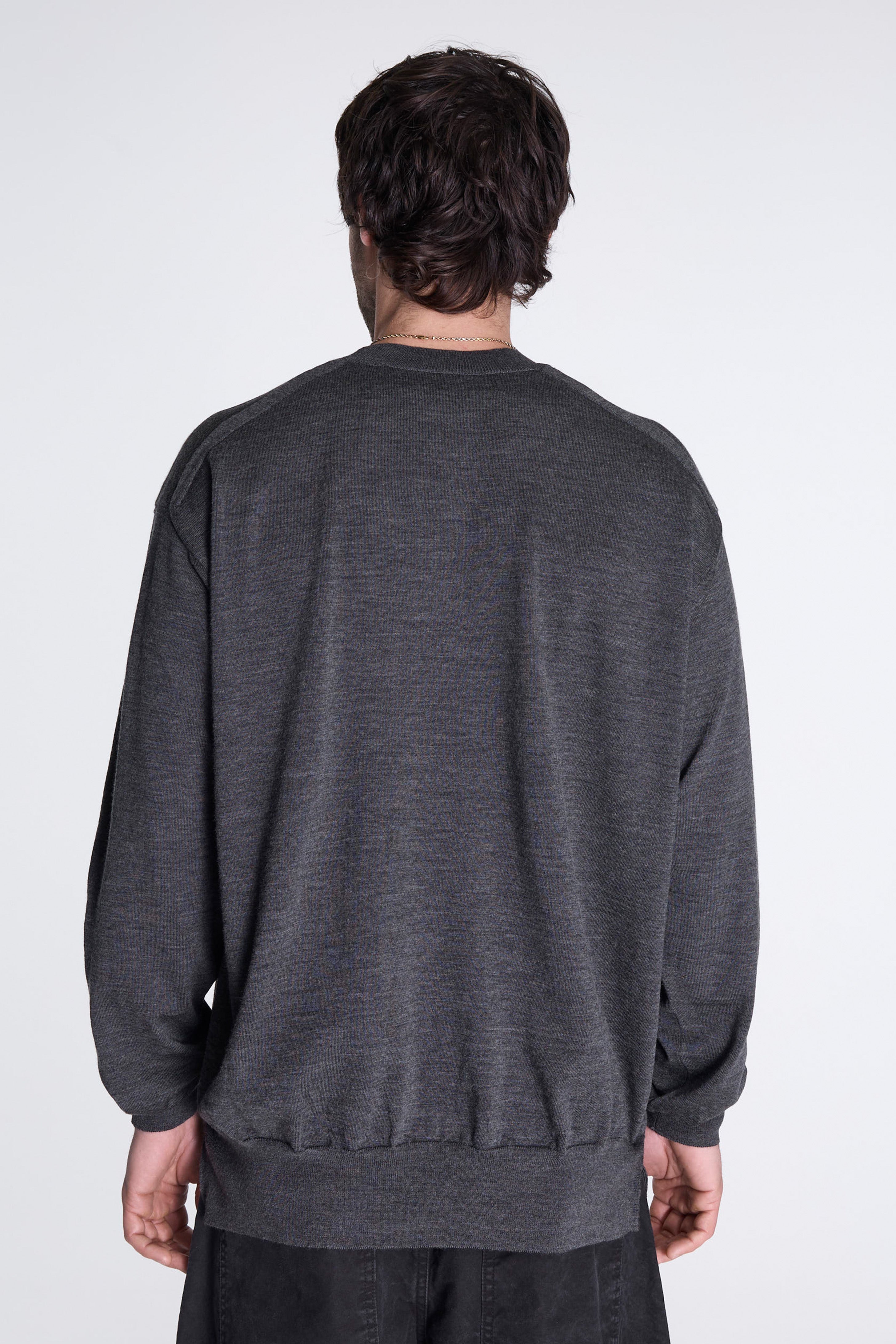 Round Neck Sweater Top Grey