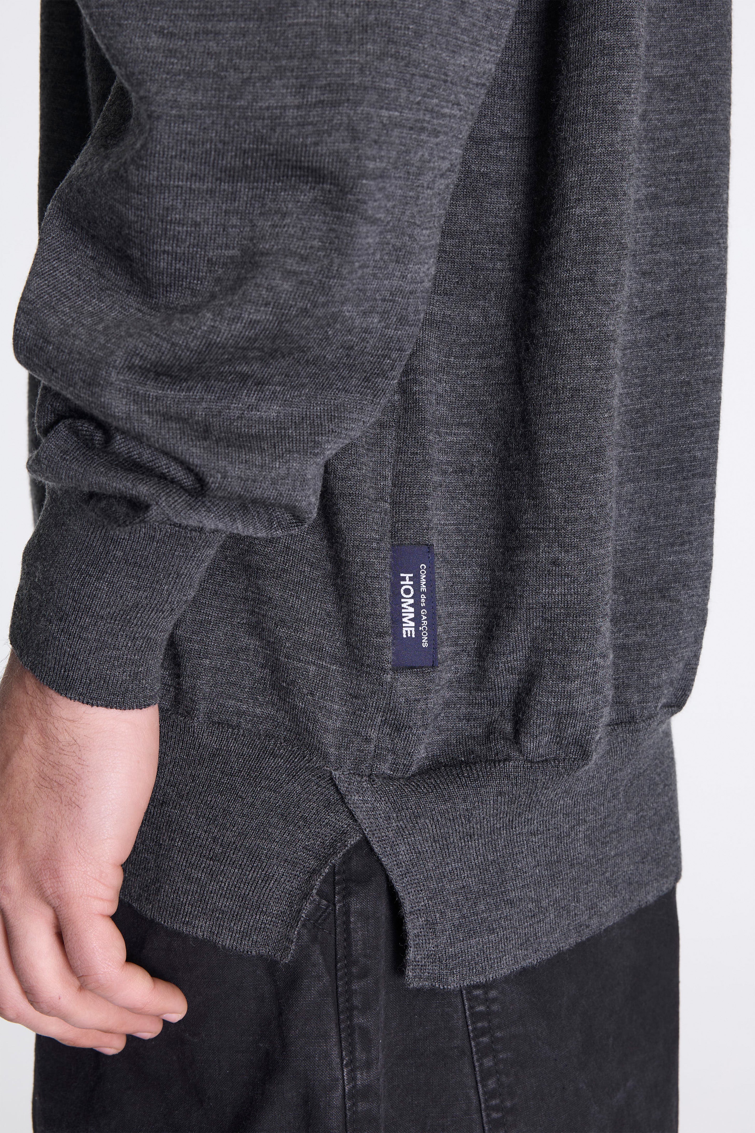 Round Neck Sweater Top Grey