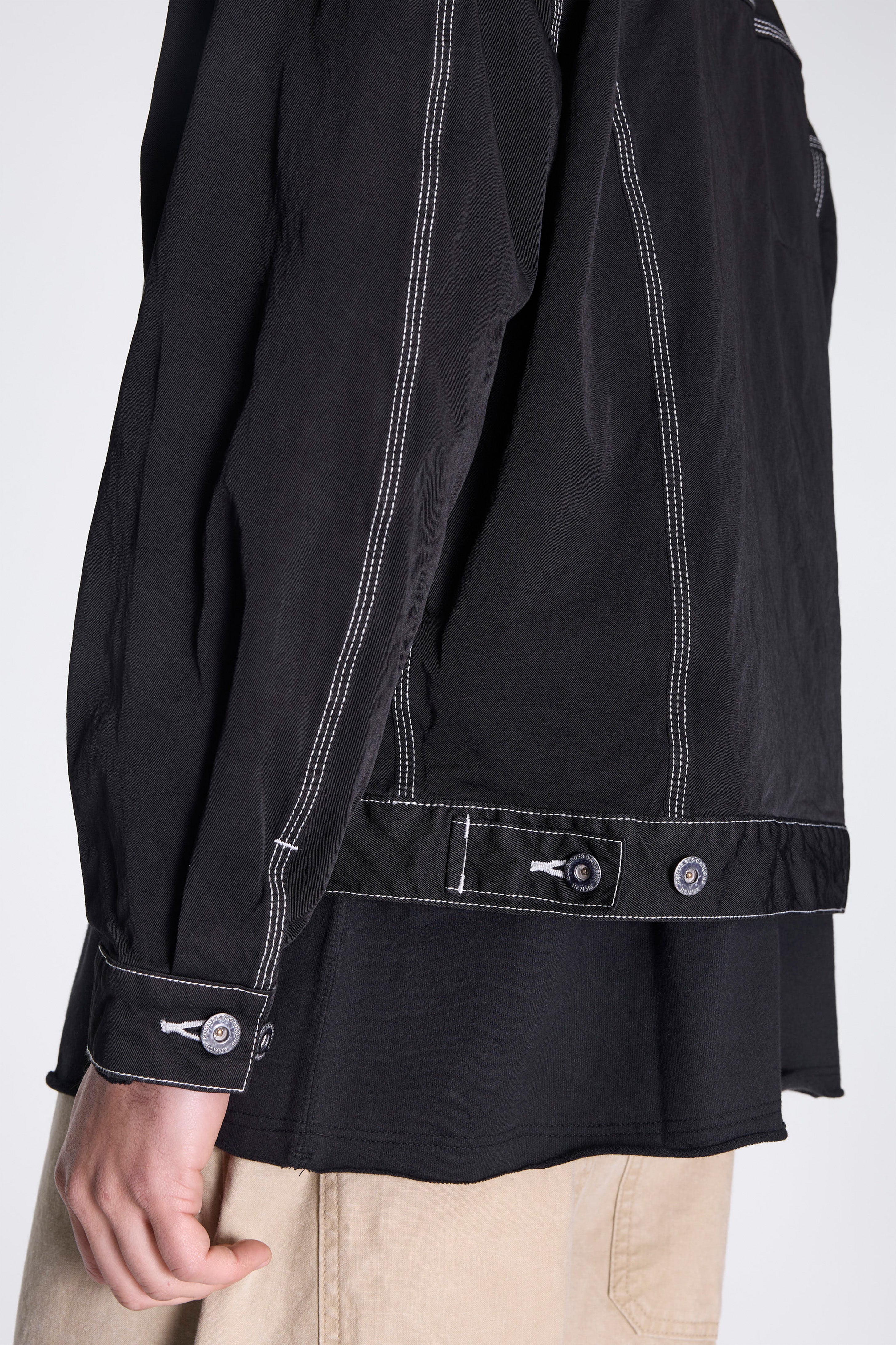 Top Stitch Trucker Jacket Black