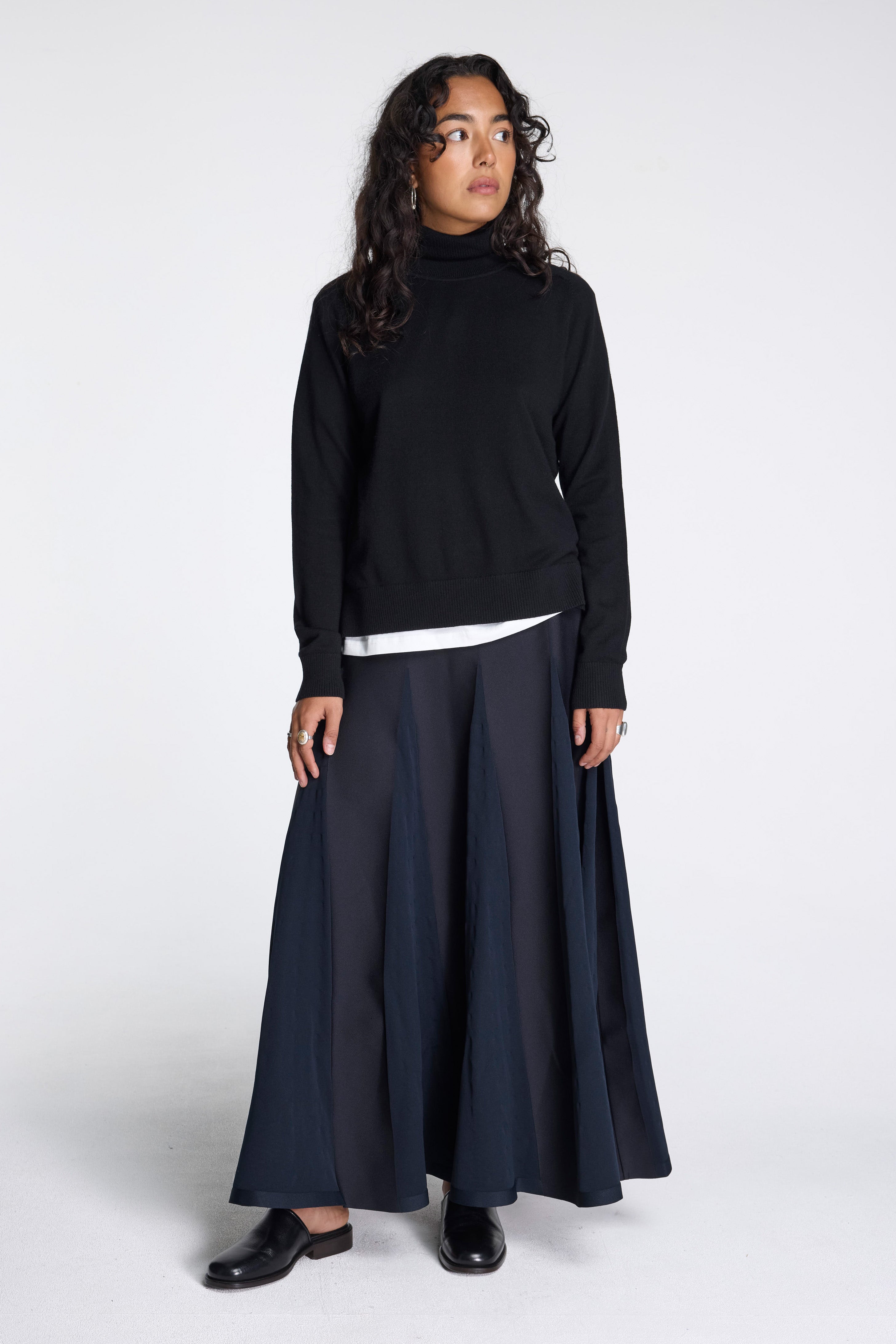 Conic Skirt Black Multi