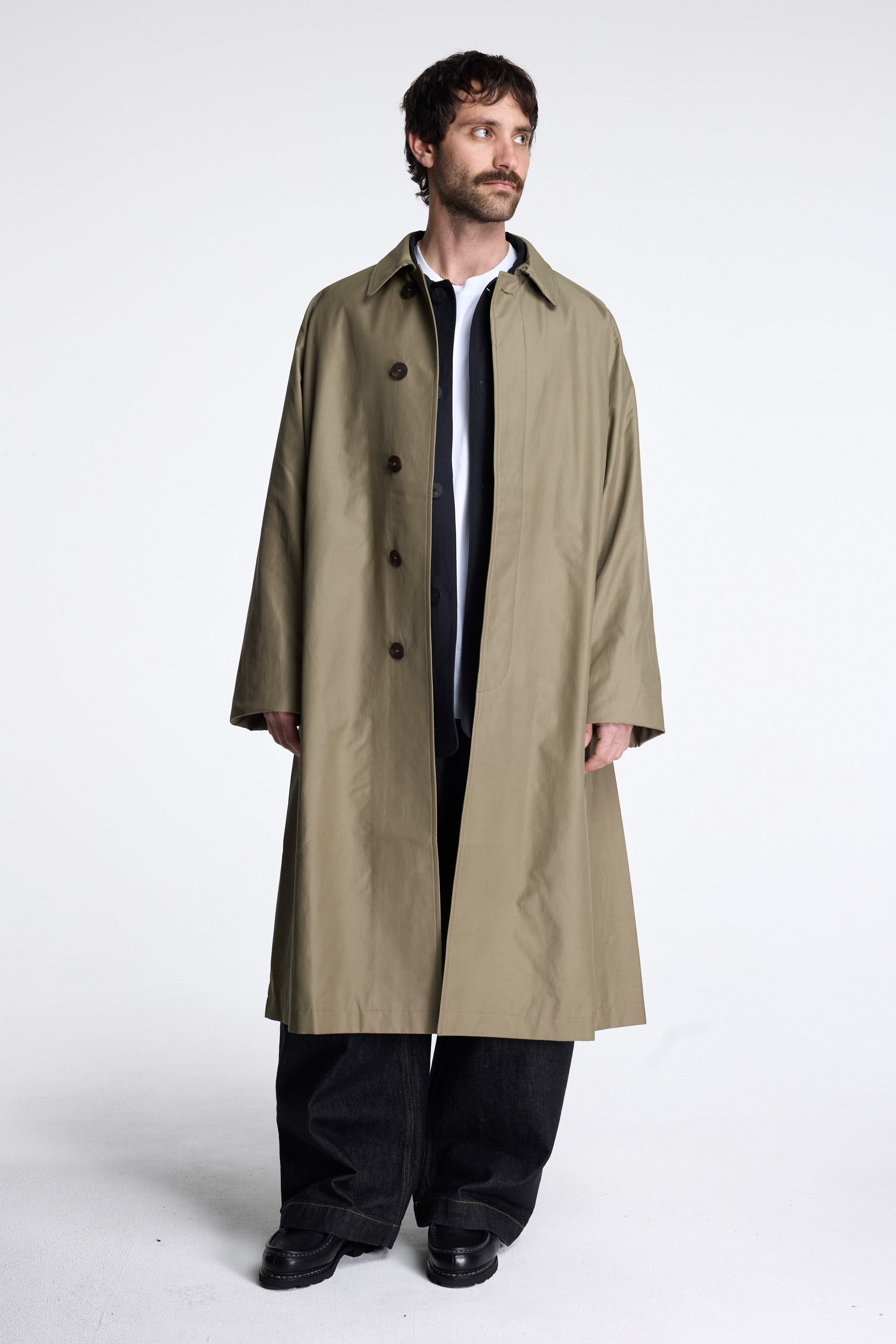 Crow Coated Coton Coat Dark Dusk